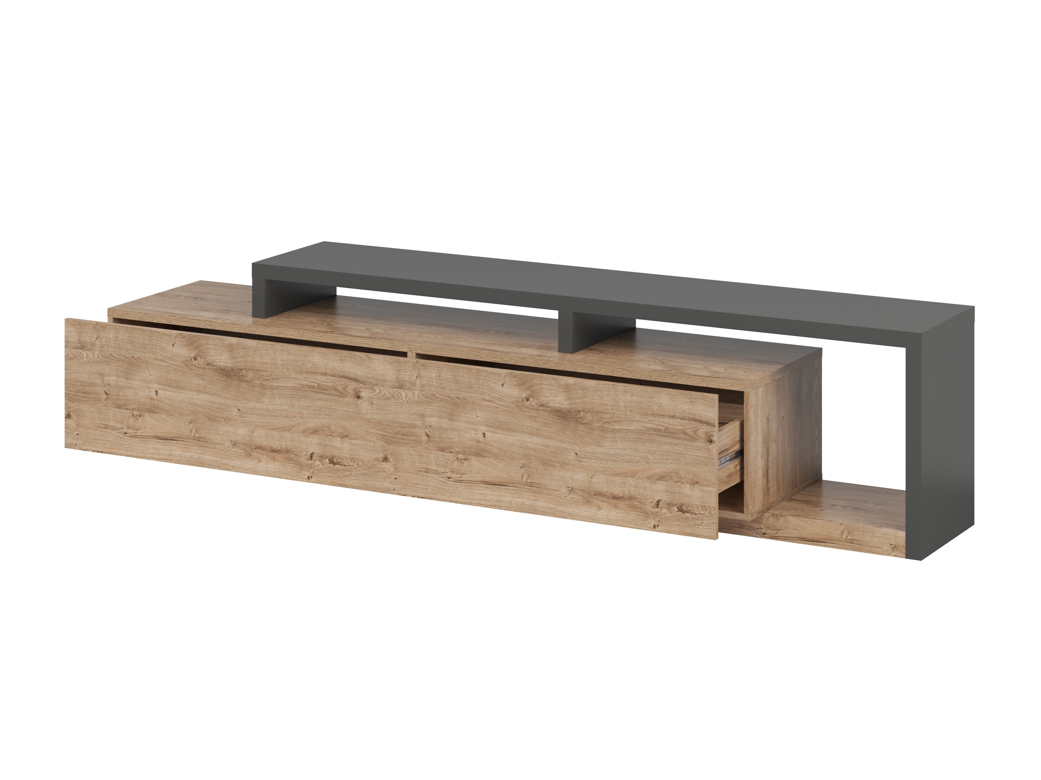 TV stand Lutiva 103 (Anthracite + Ribbec oak)