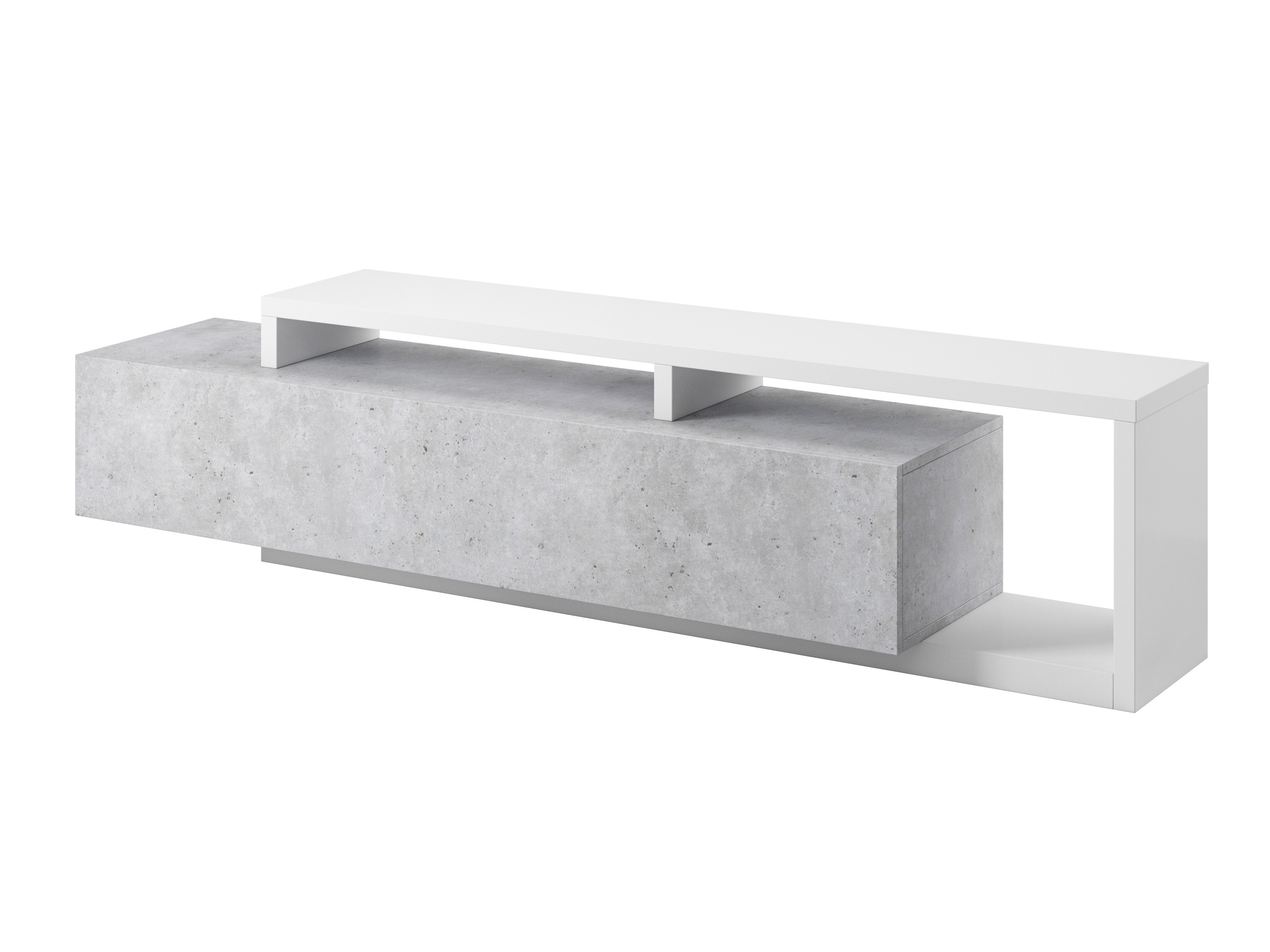 TV stand Lutiva 103 (White + Concrete)