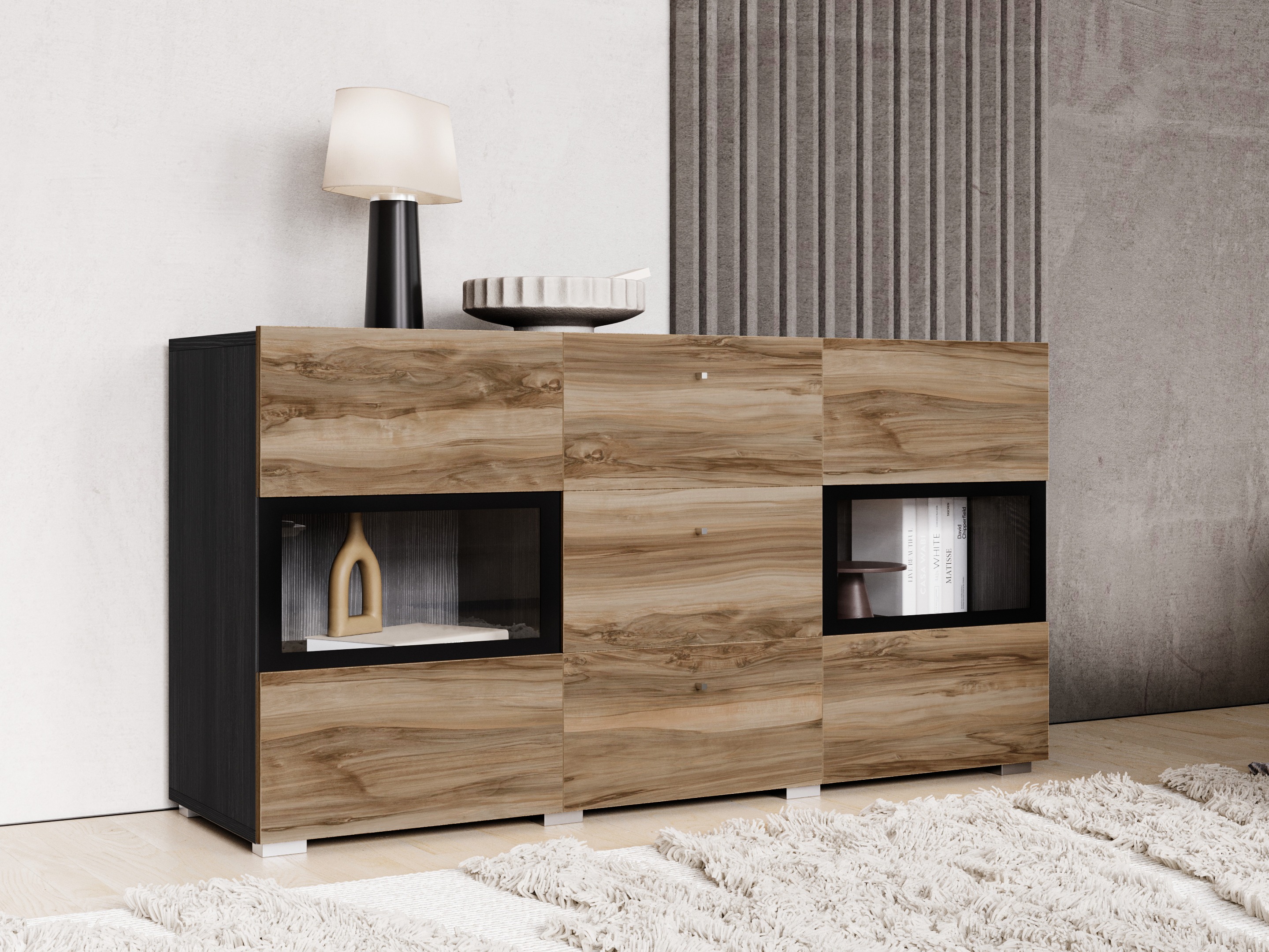 Chest of drawers Serodeu 101 (Walnut + Dark brown)