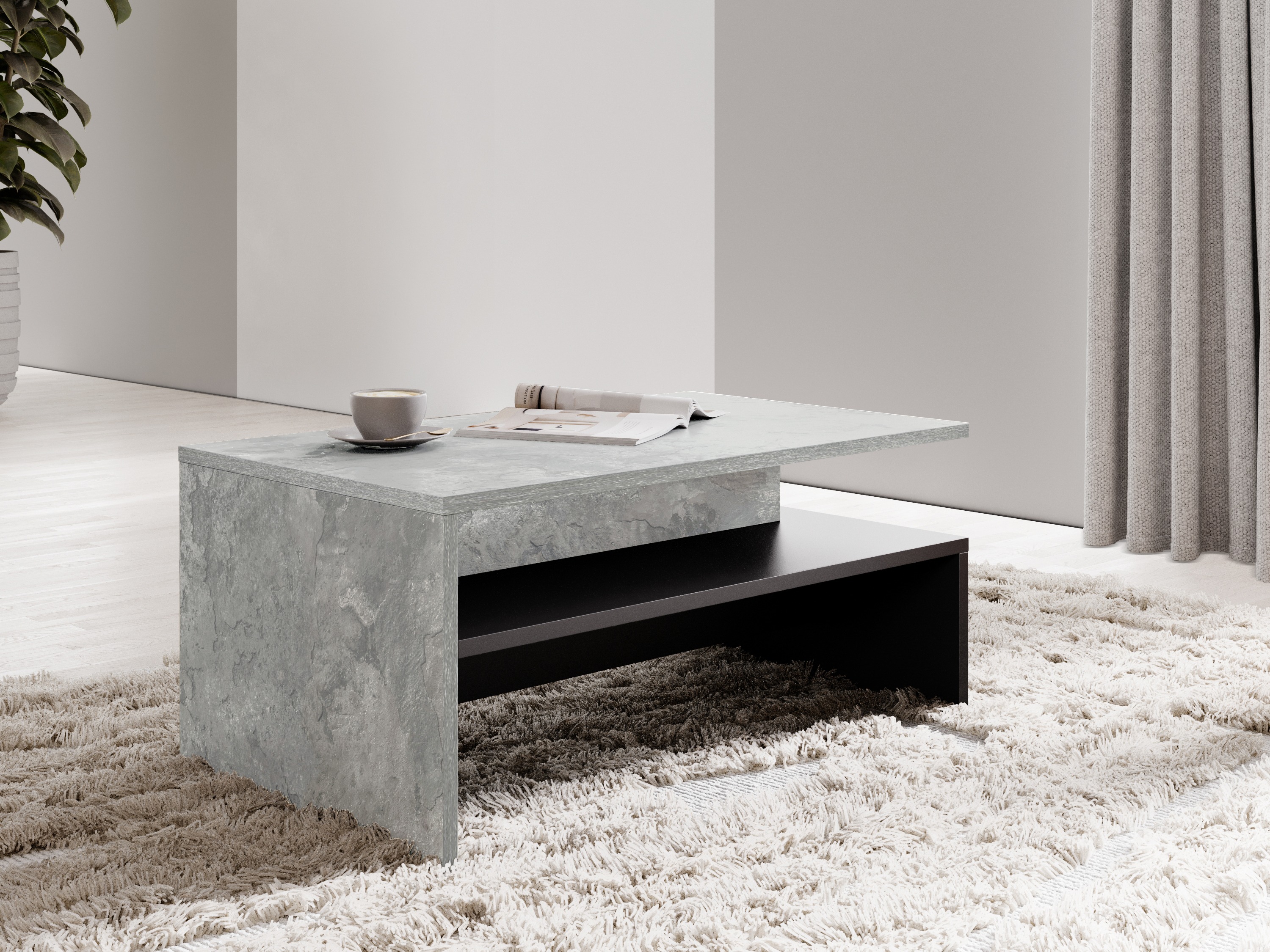 Coffee table Serodeu 103 (Concrete + Black)