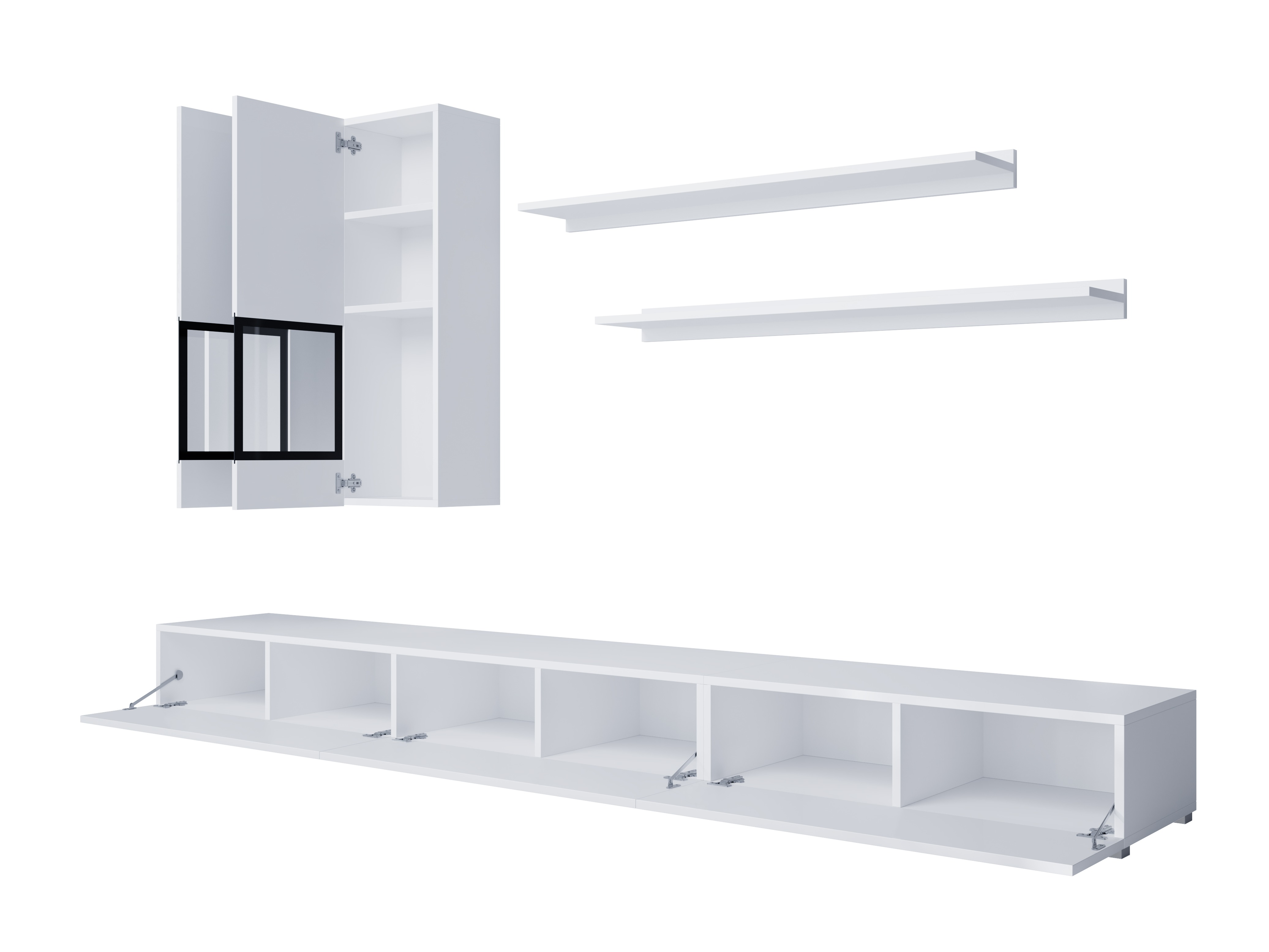 Living room set Serodeu 100 (White + Glossy white)