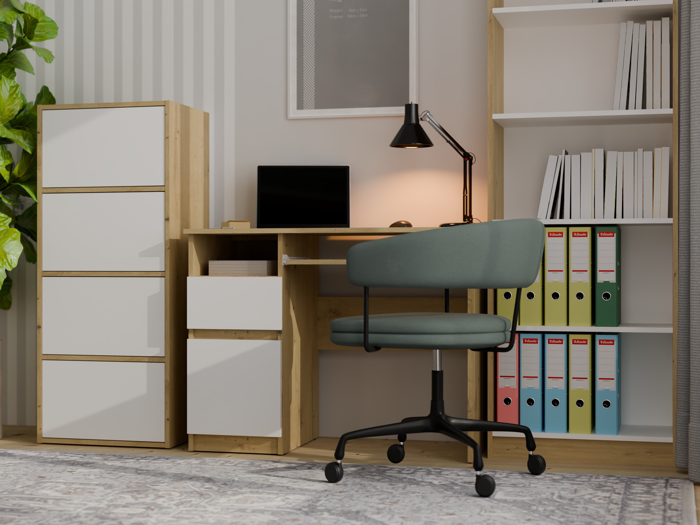 Sideboard Mandeville 298 (White + Artisan oak)