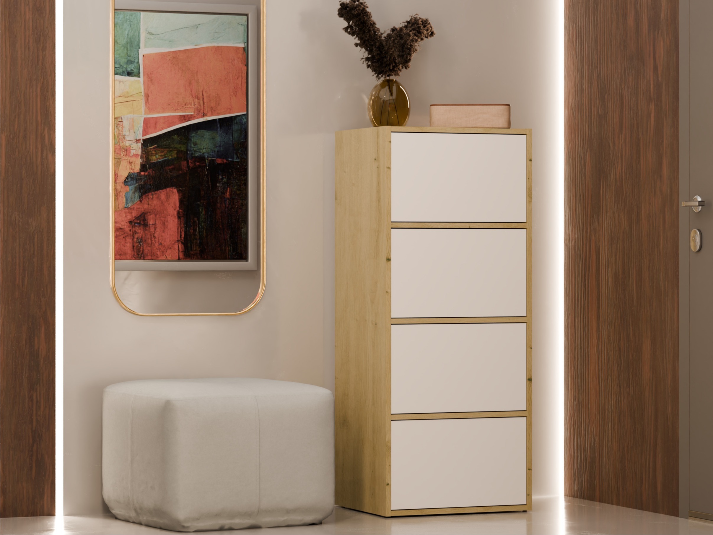 Sideboard Mandeville 298 (White + Artisan oak)