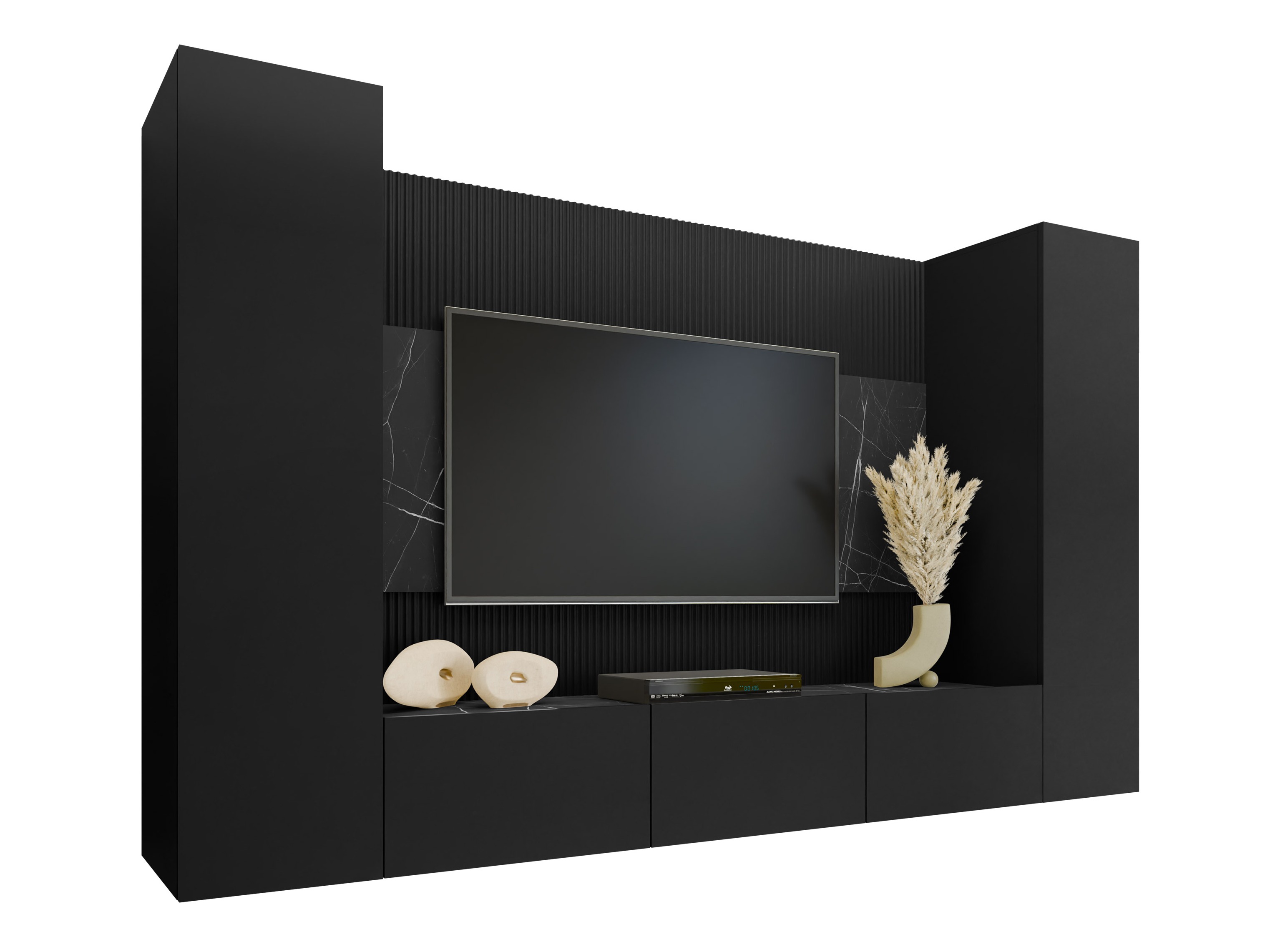 Living room set Comfivo Salix V (Black + Black marble)