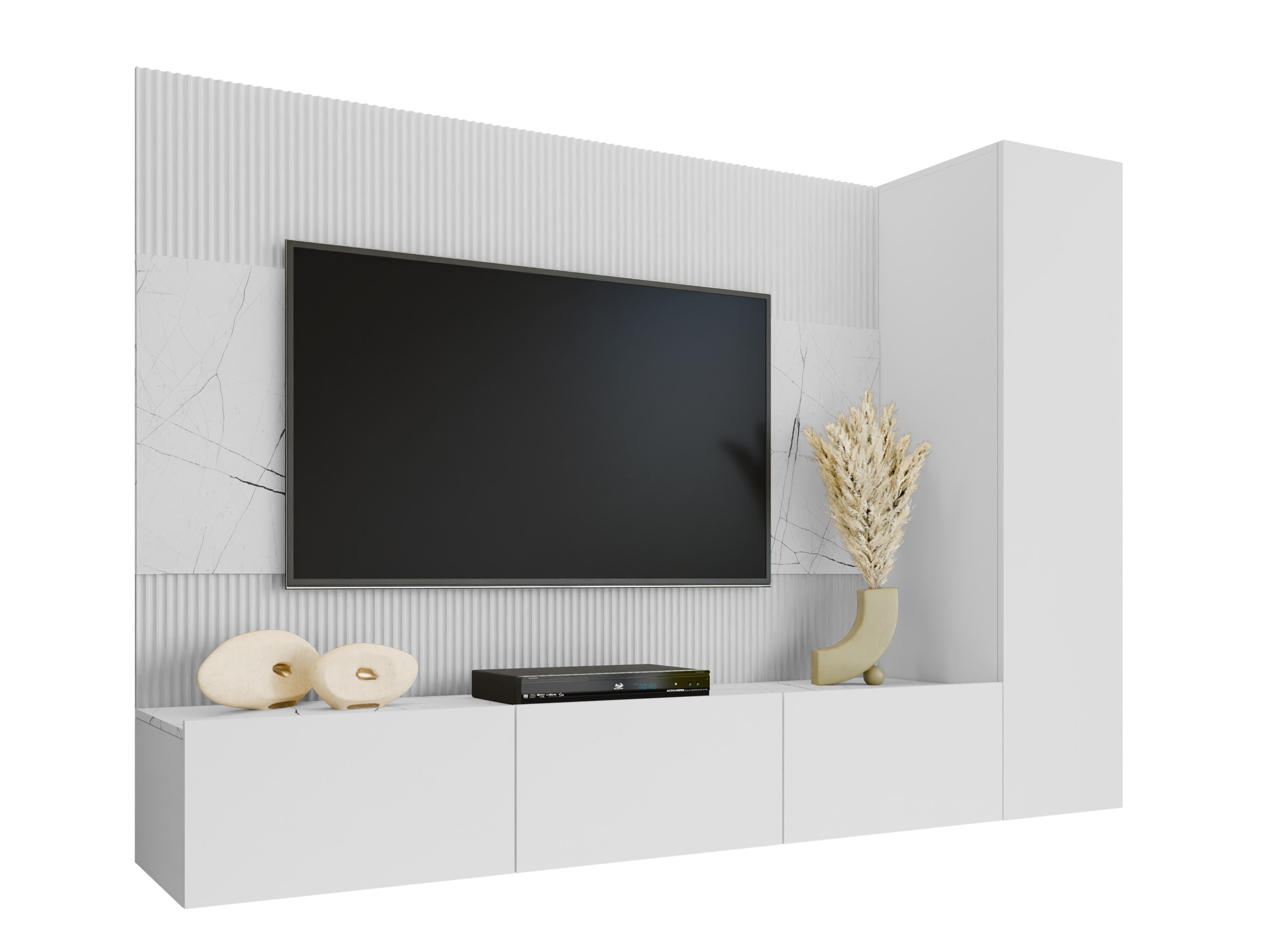 Living room set Comfivo Salix VI (White + White marble)