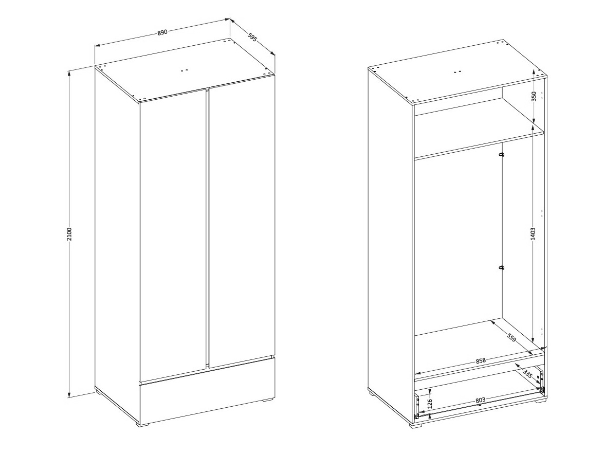 Wardrobe Alfere 118 (Wotan Oak)