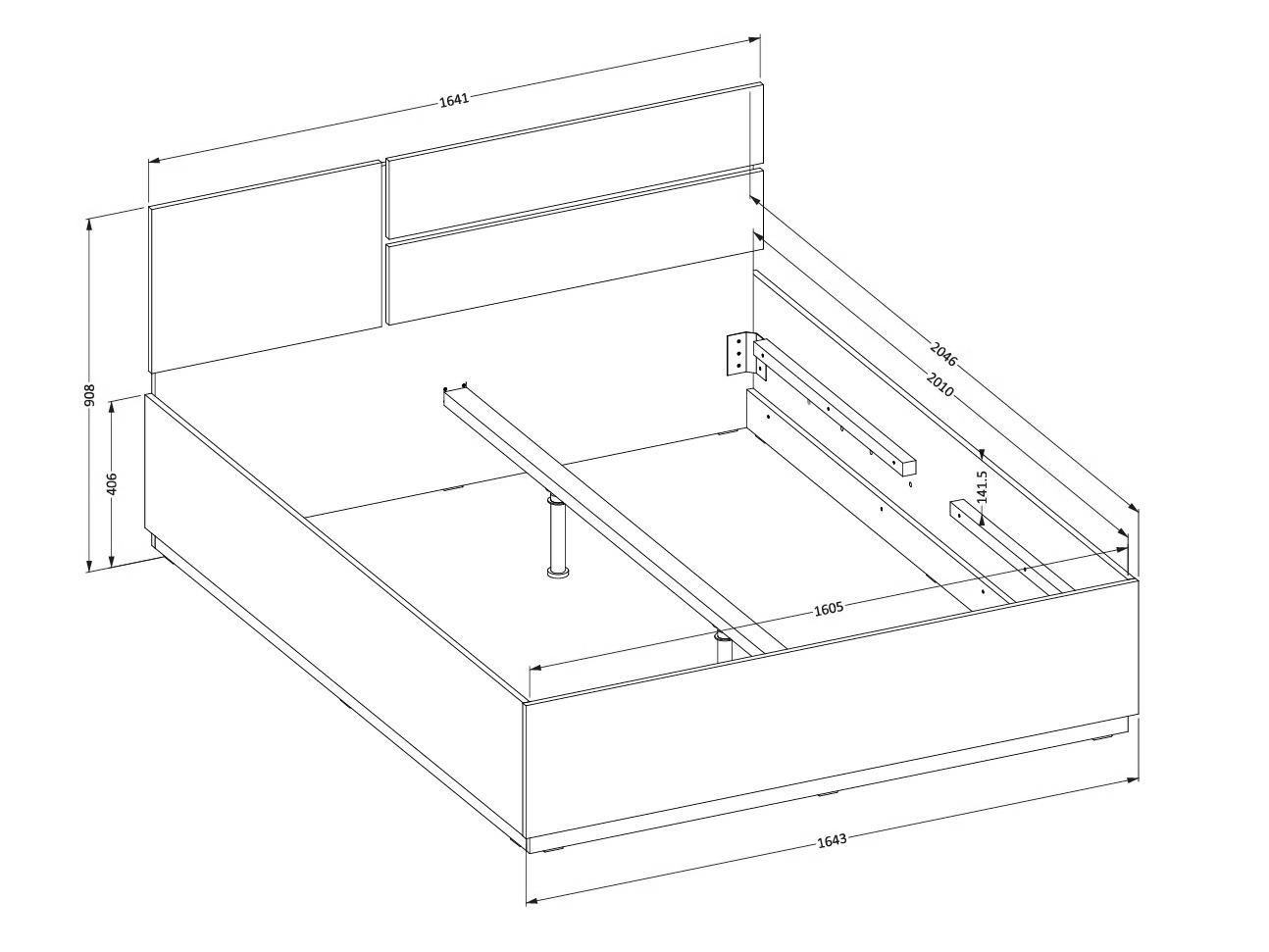 Bed Alfere 123 (Wotan Oak)