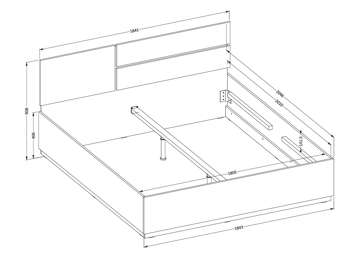 Bed Alfere 123 (Wotan Oak)