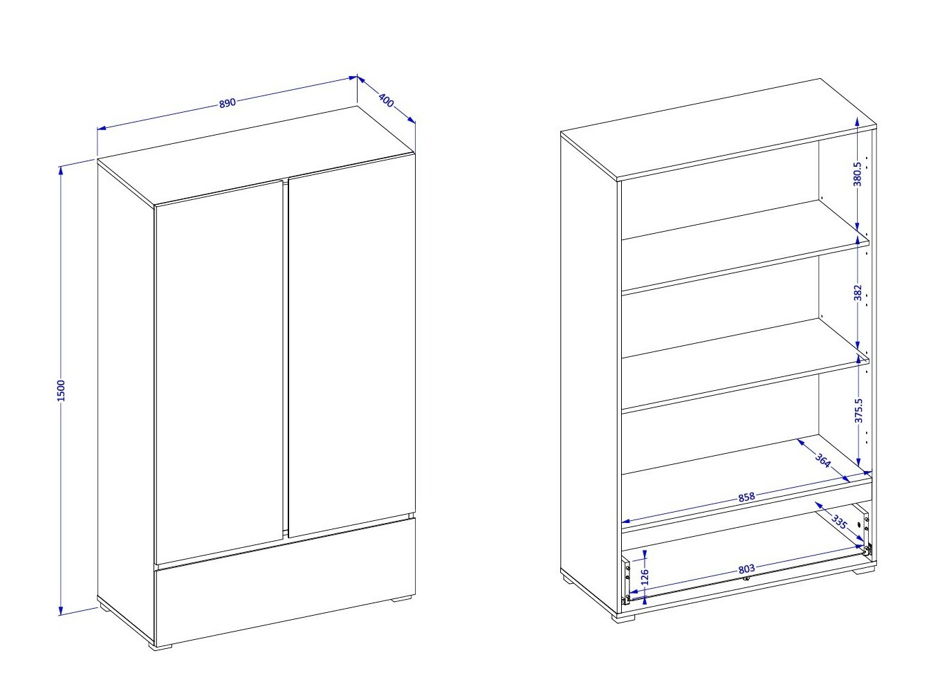 Bookcase Alfere 122 (Congo)