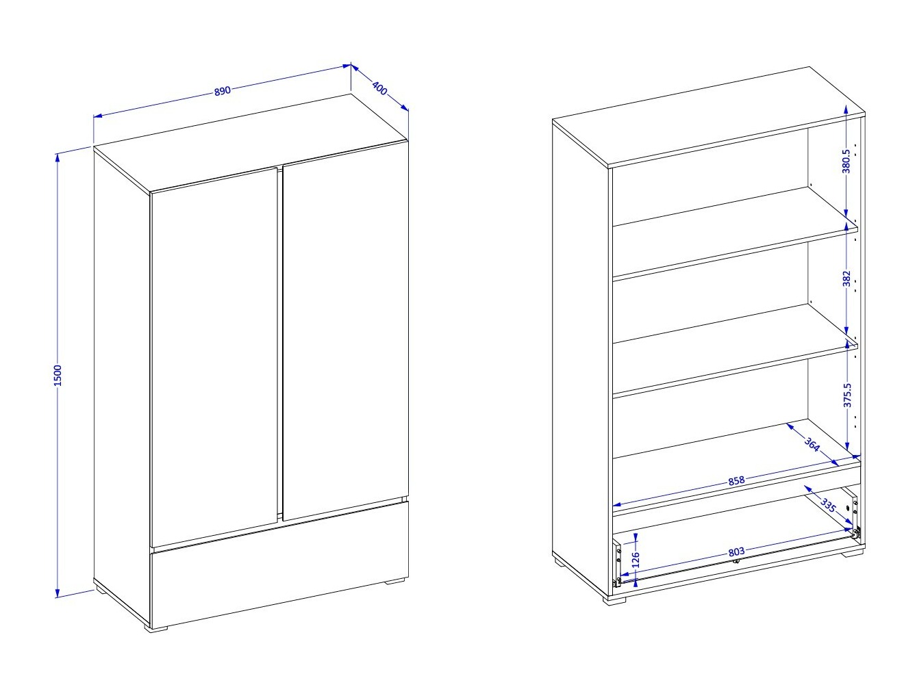 Bookcase Alfere 122 (Wotan Oak)