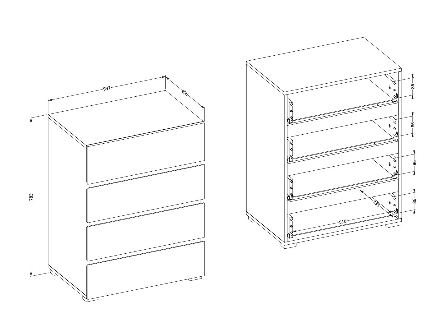 Chest of drawers Alfere 111 (Green)