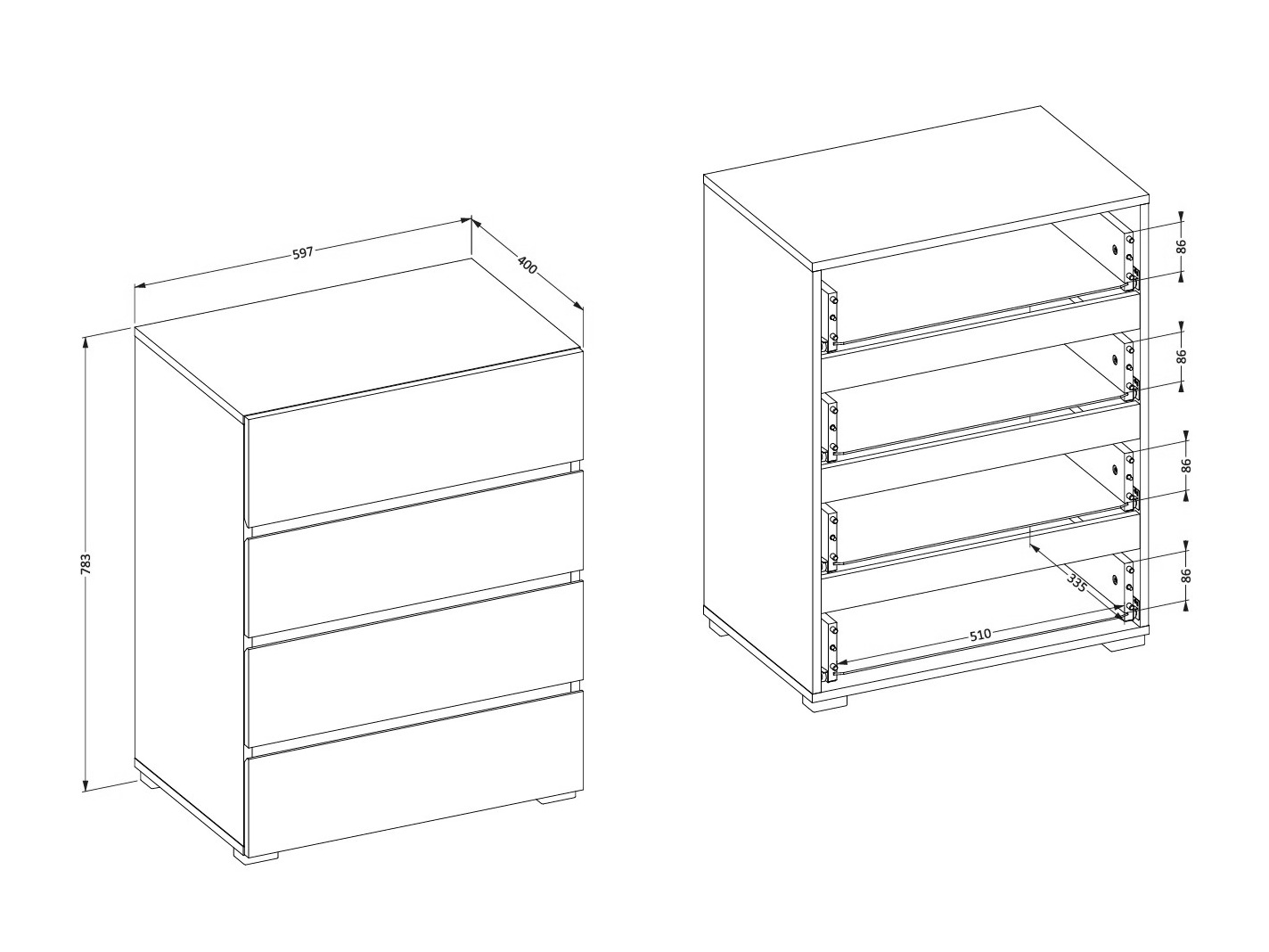 Chest of drawers Alfere 111 (White)