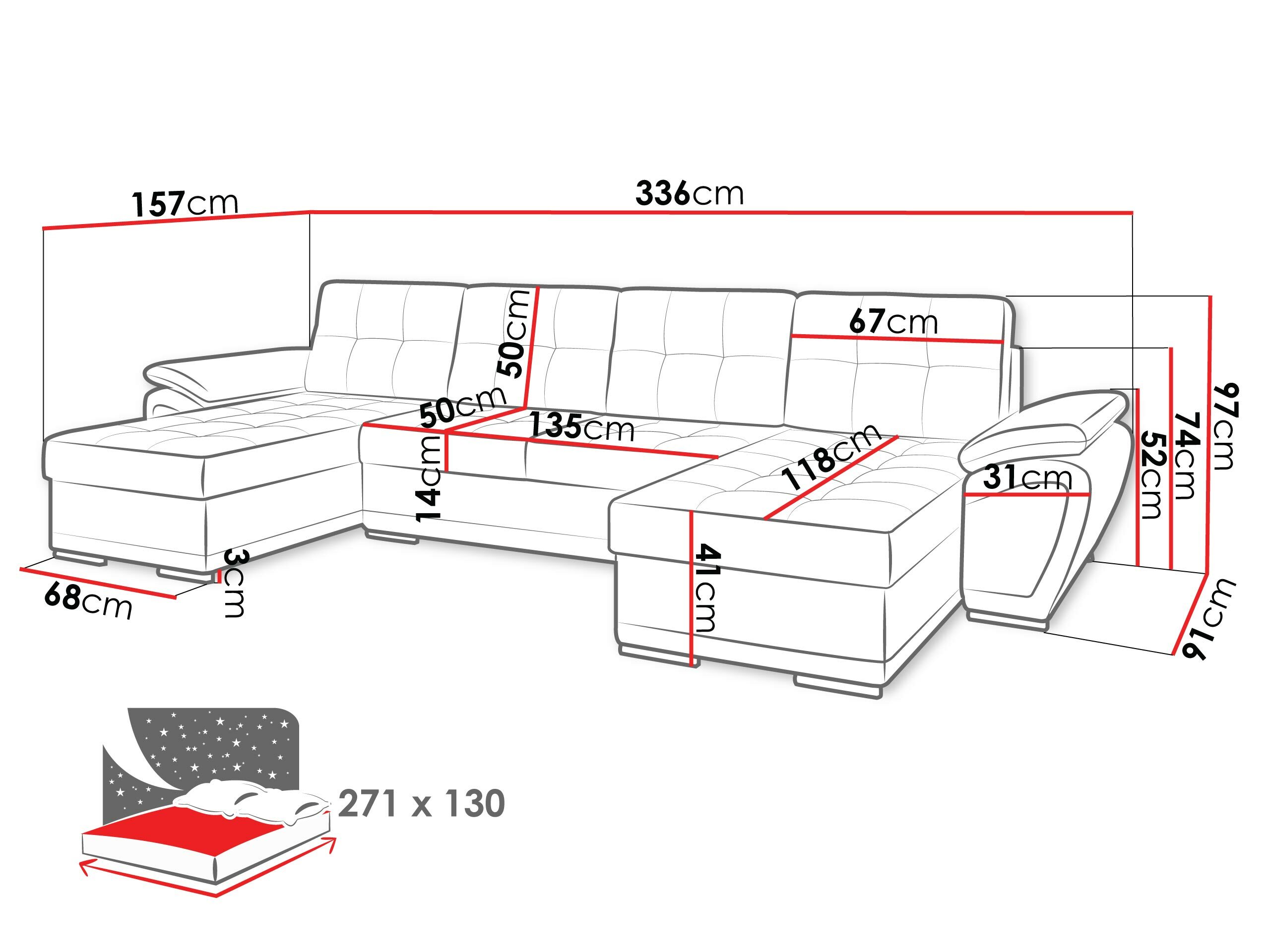 Corner sofa Arvada 115 (Orinoco 96 + Orinoco 90)