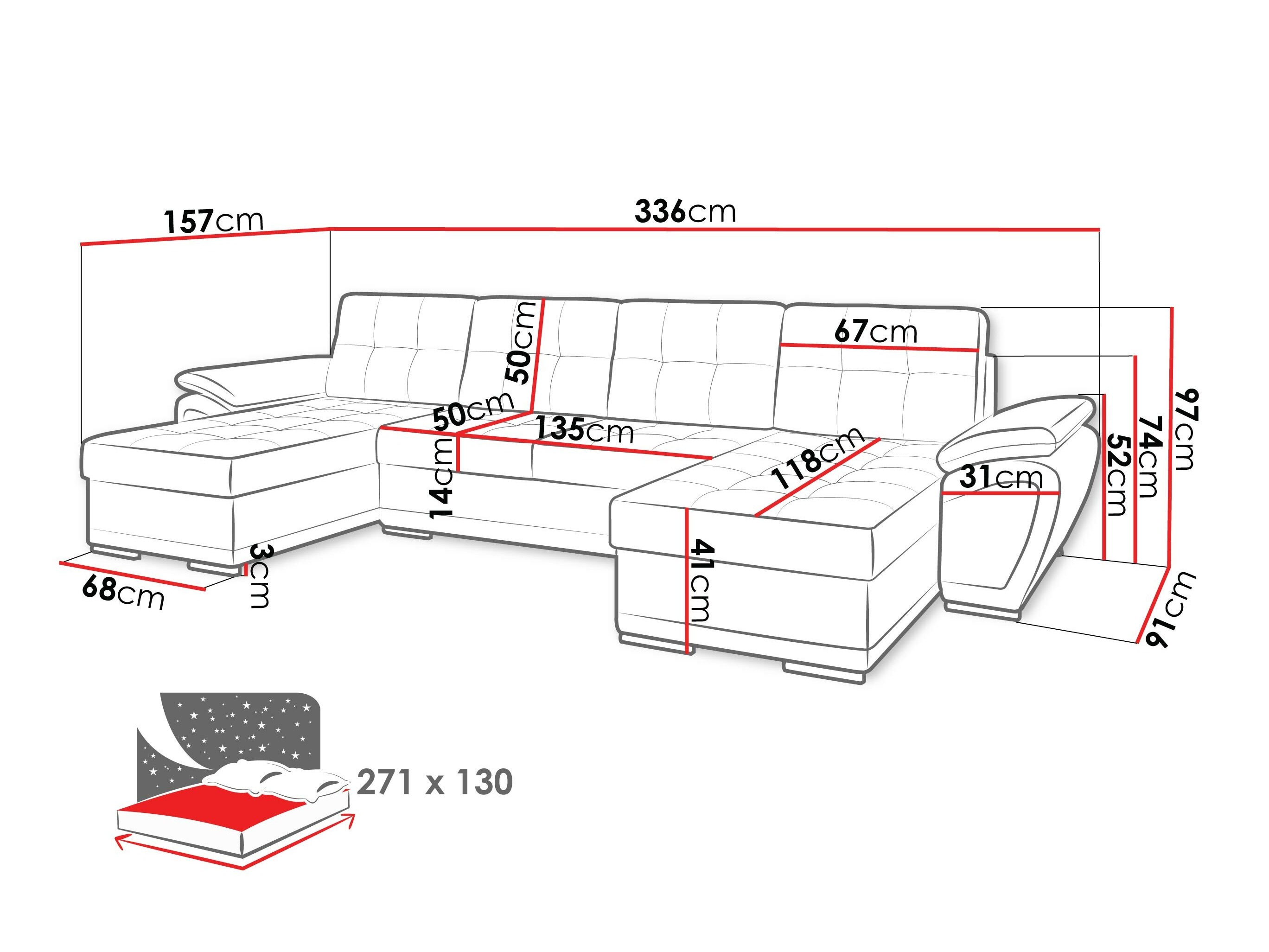 Corner sofa Arvada 115 (Rico 11 + Soft 17)