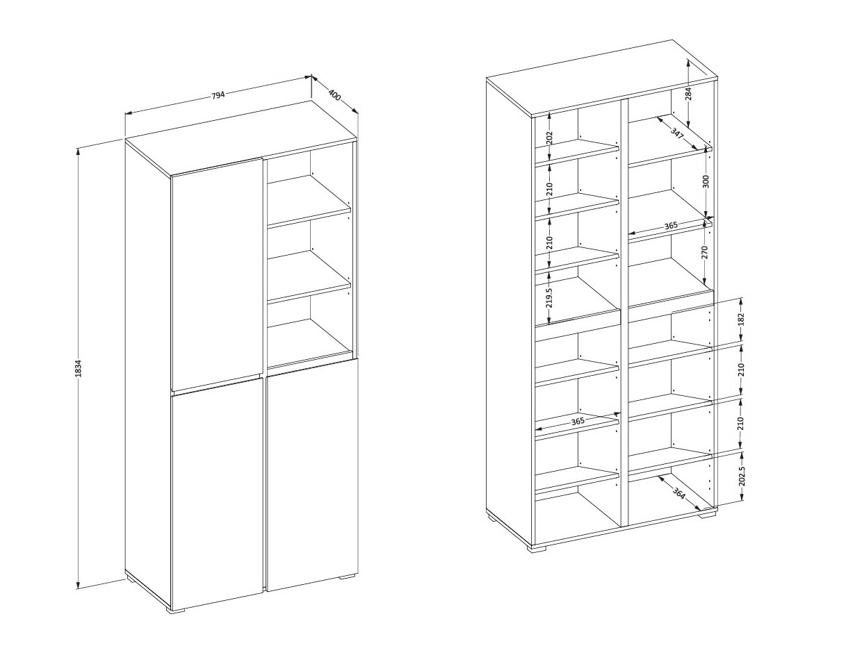 Shoe shelf Alfere 116 (Wotan Oak)