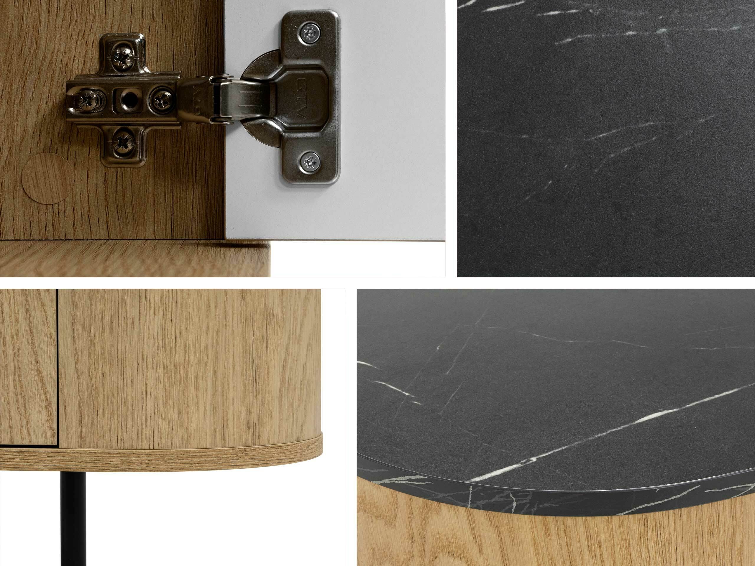 Sideboard Comfivo Livtena (Black marble + Black)