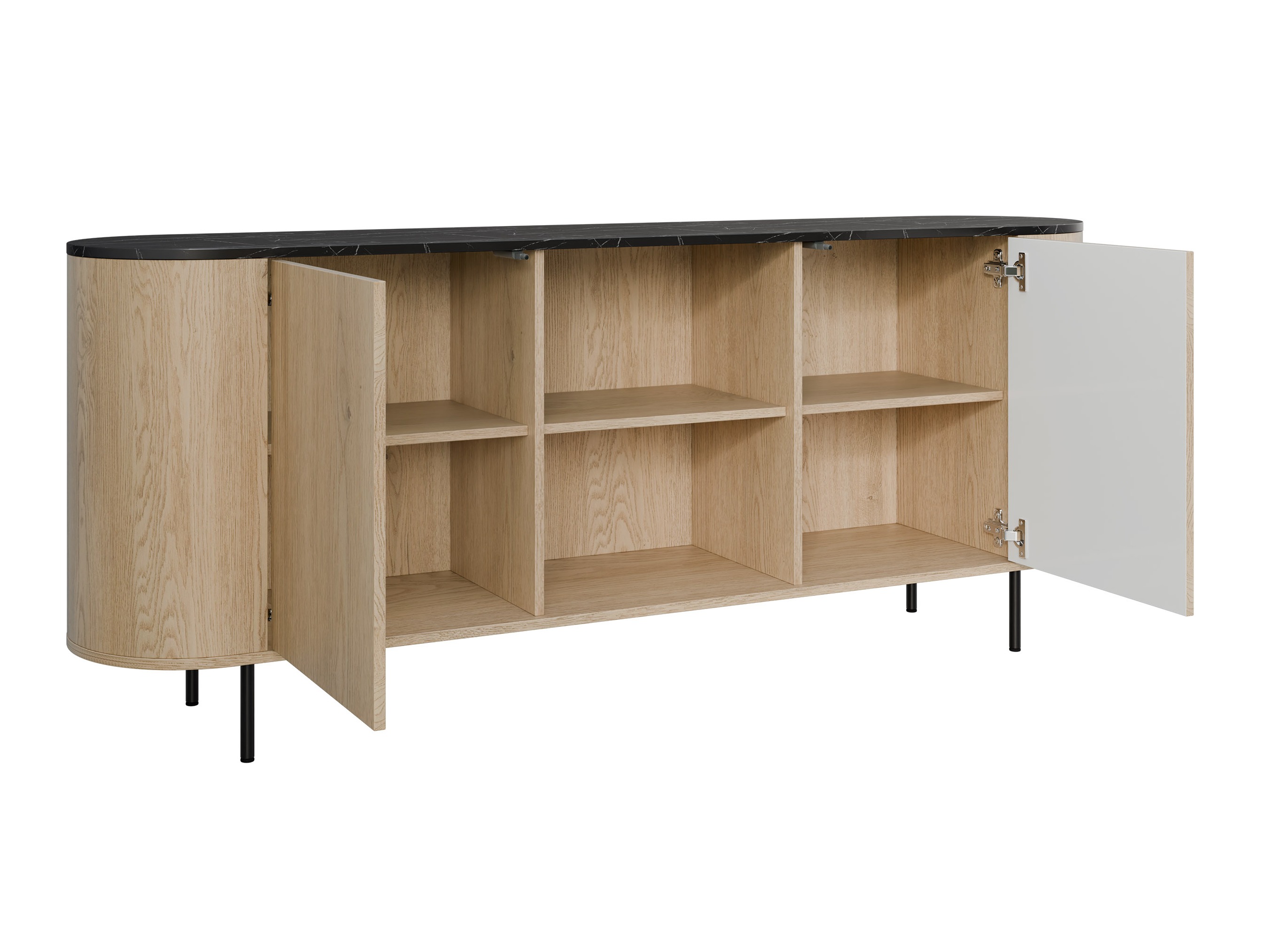Sideboard Comfivo Livtena I (Black marble + Black)