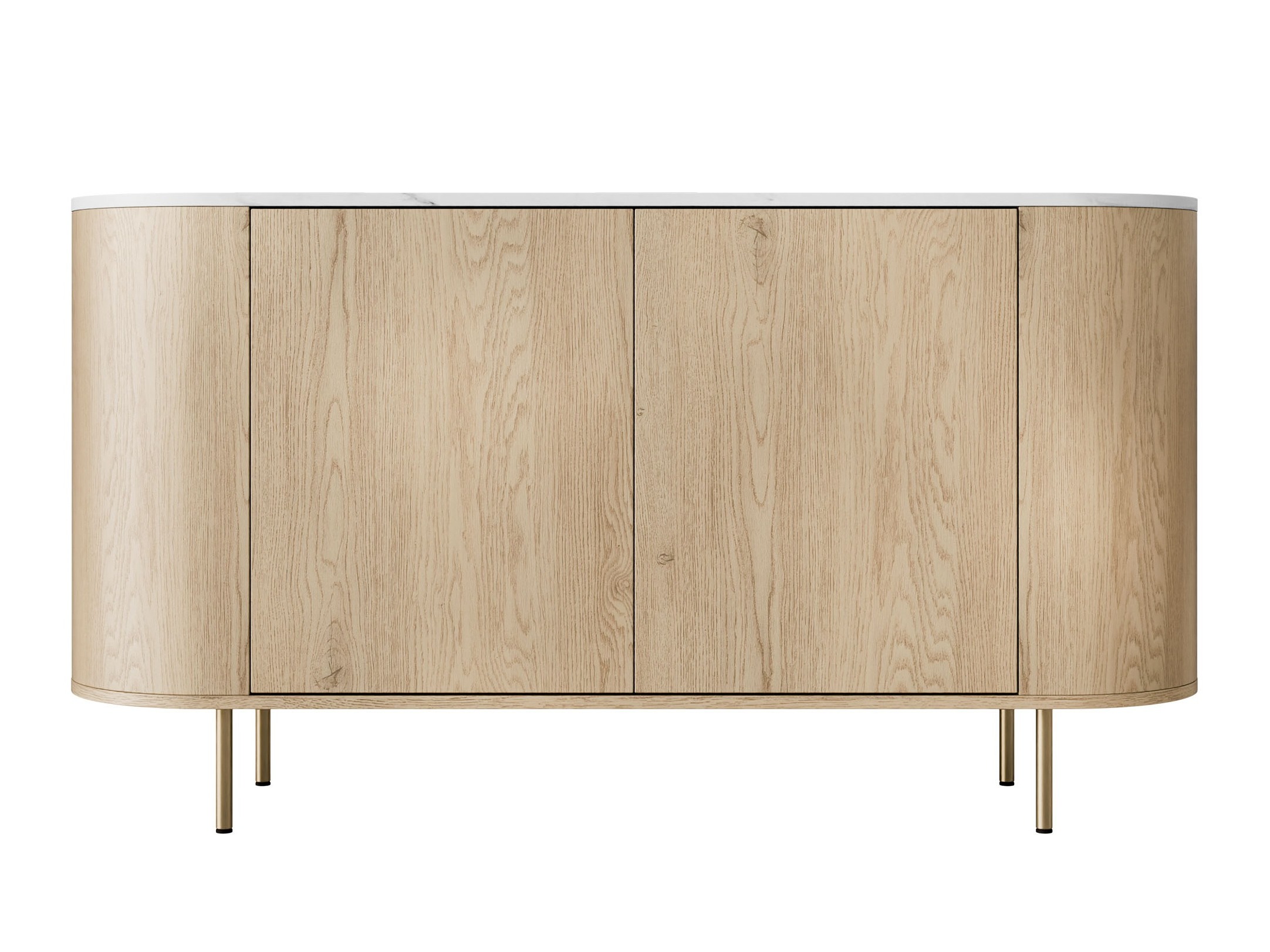 Sideboard Comfivo Livtena (White marble + Golden)