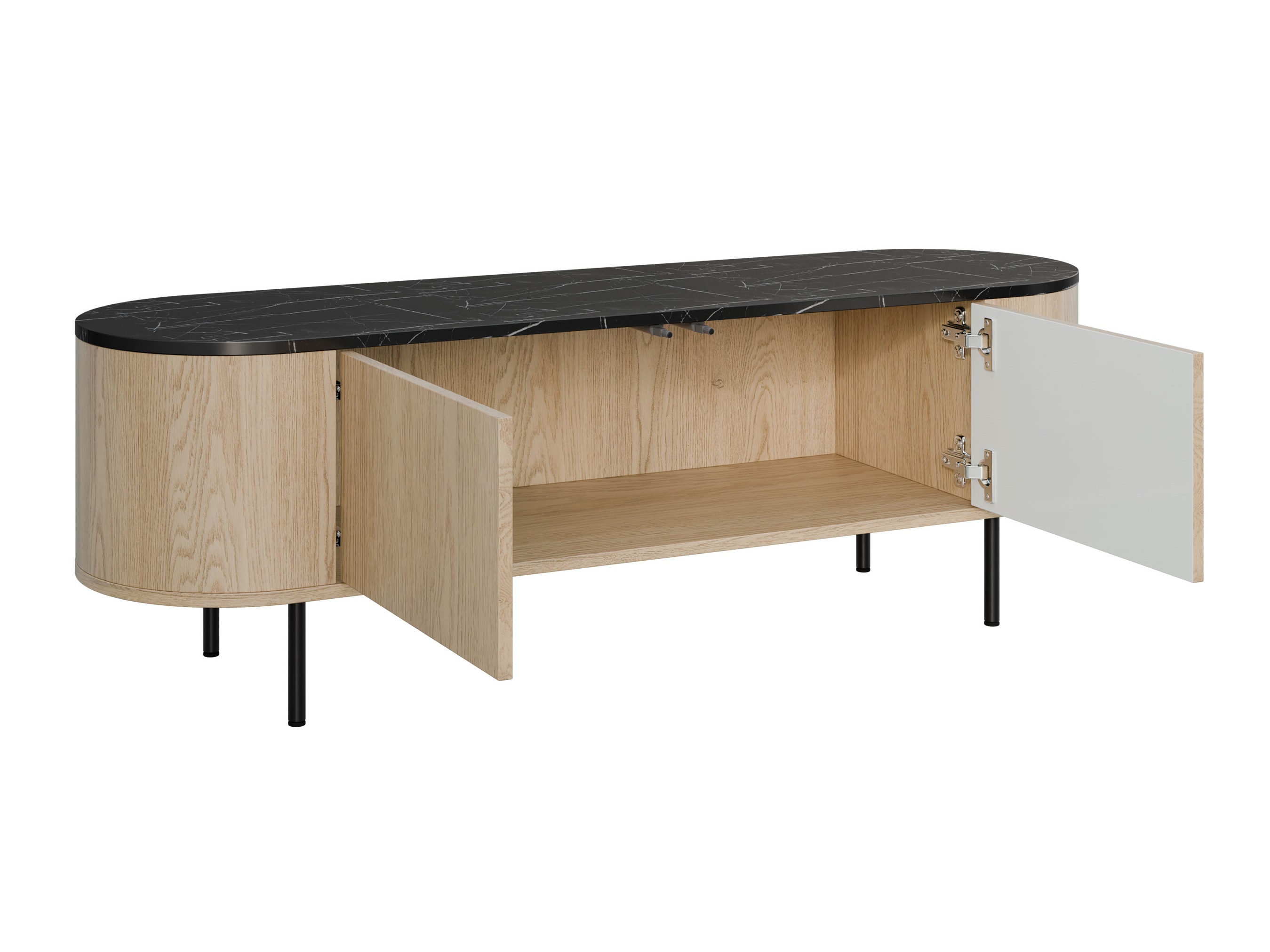 TV stand Comfivo Livtena (White marble + Golden)