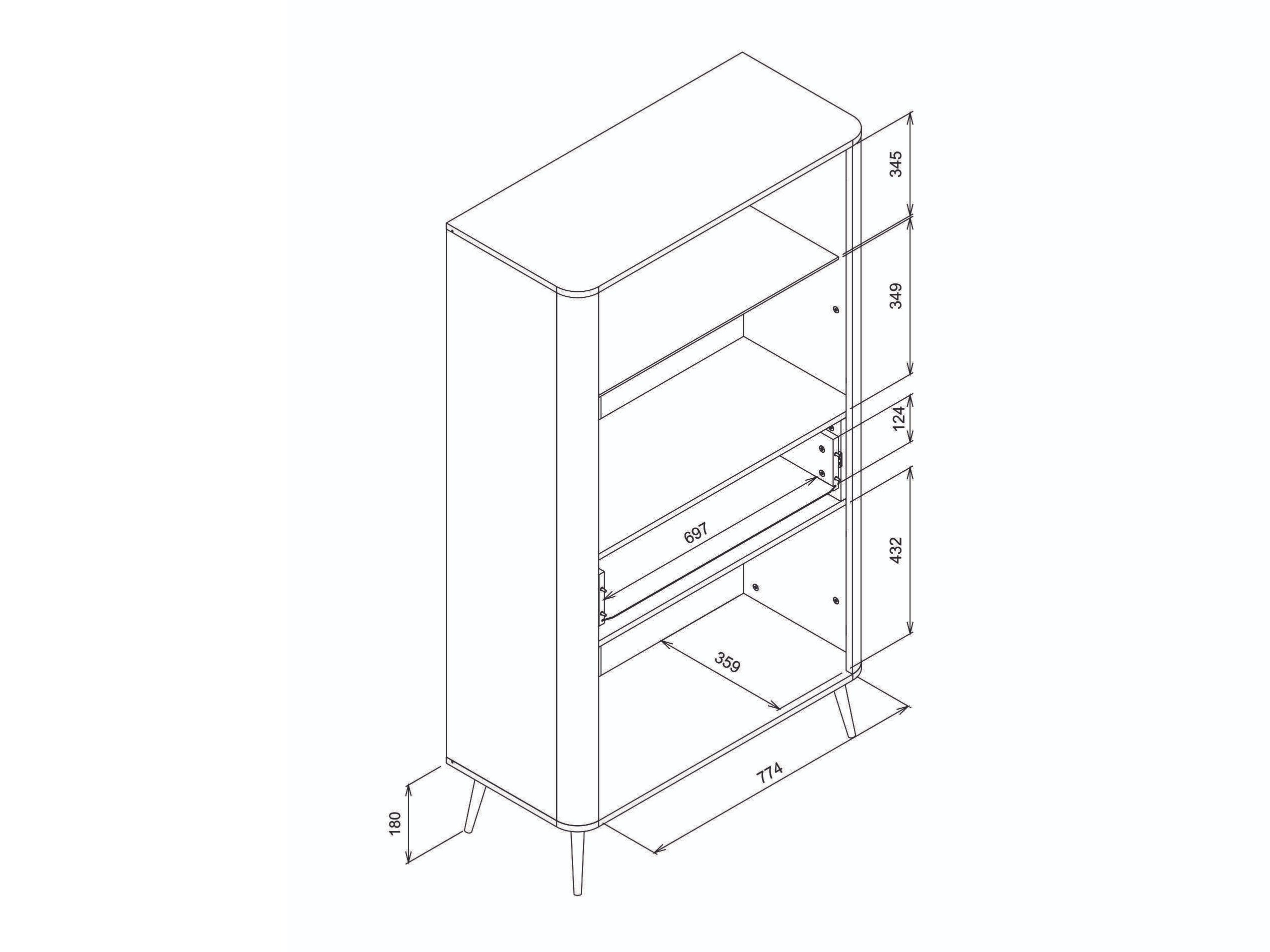 Bookcase Levliva 110