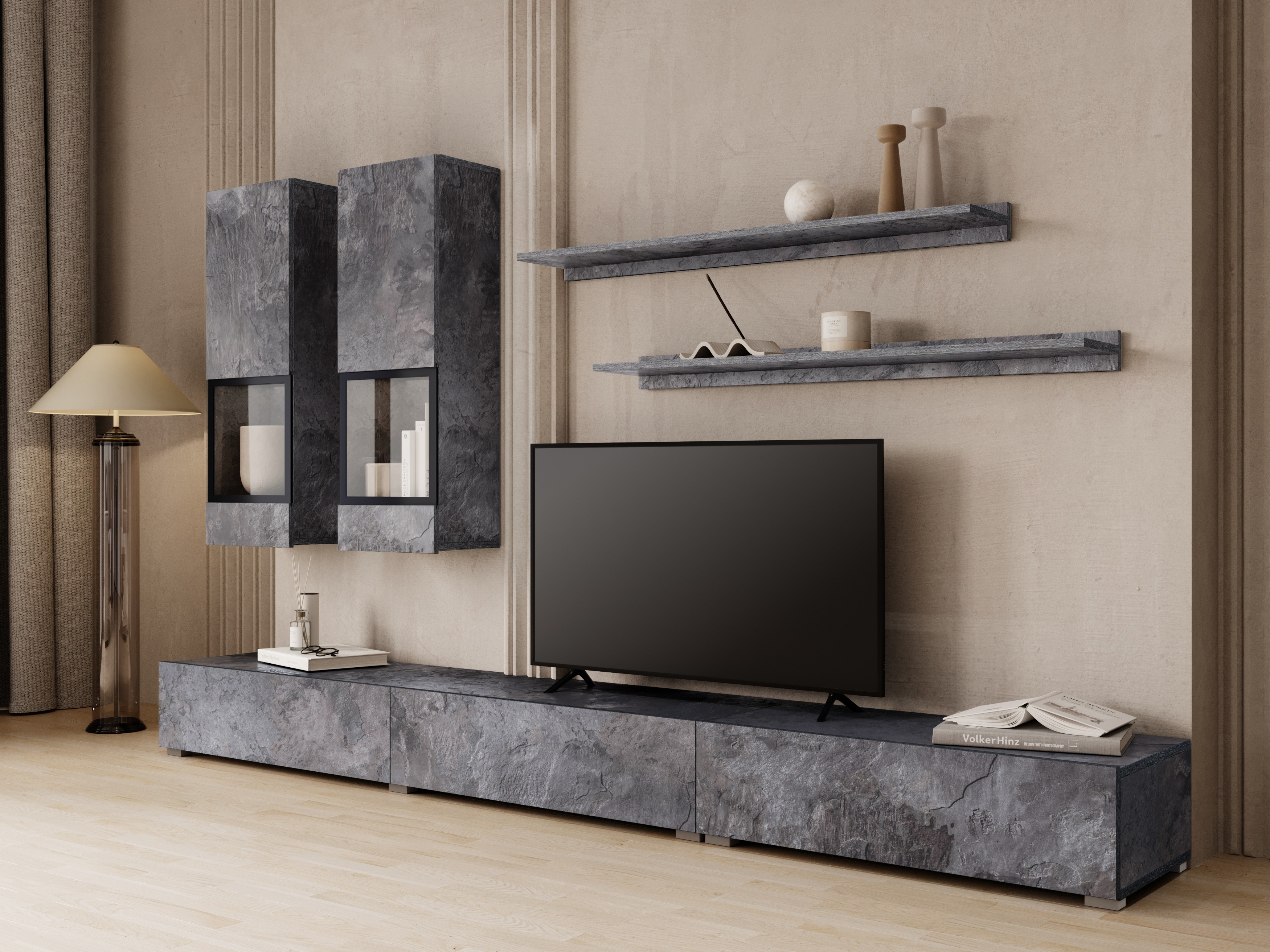 Living room set Serodeu 100 (Dark concrete)