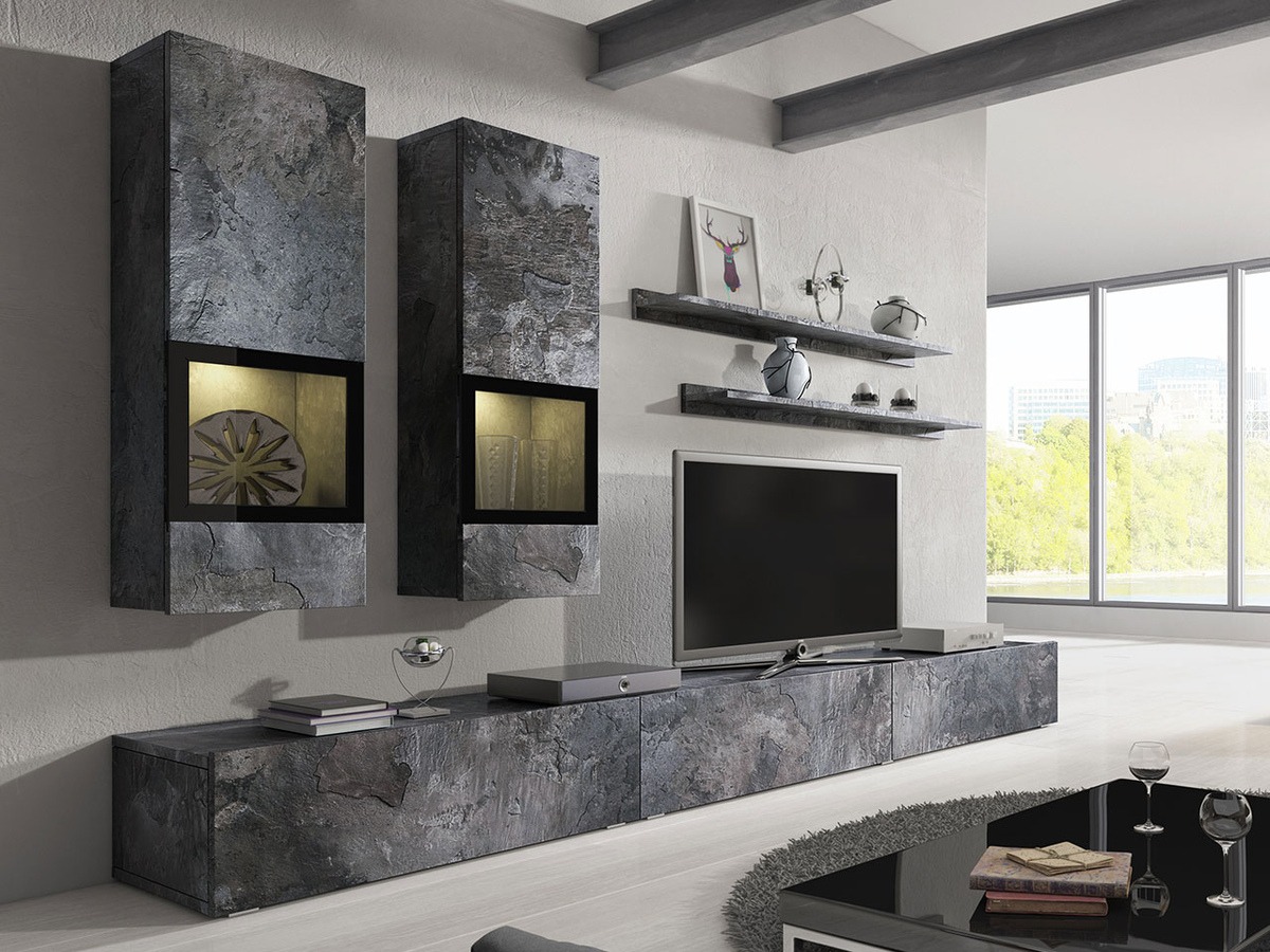 Living room set Serodeu 100 (Dark concrete)