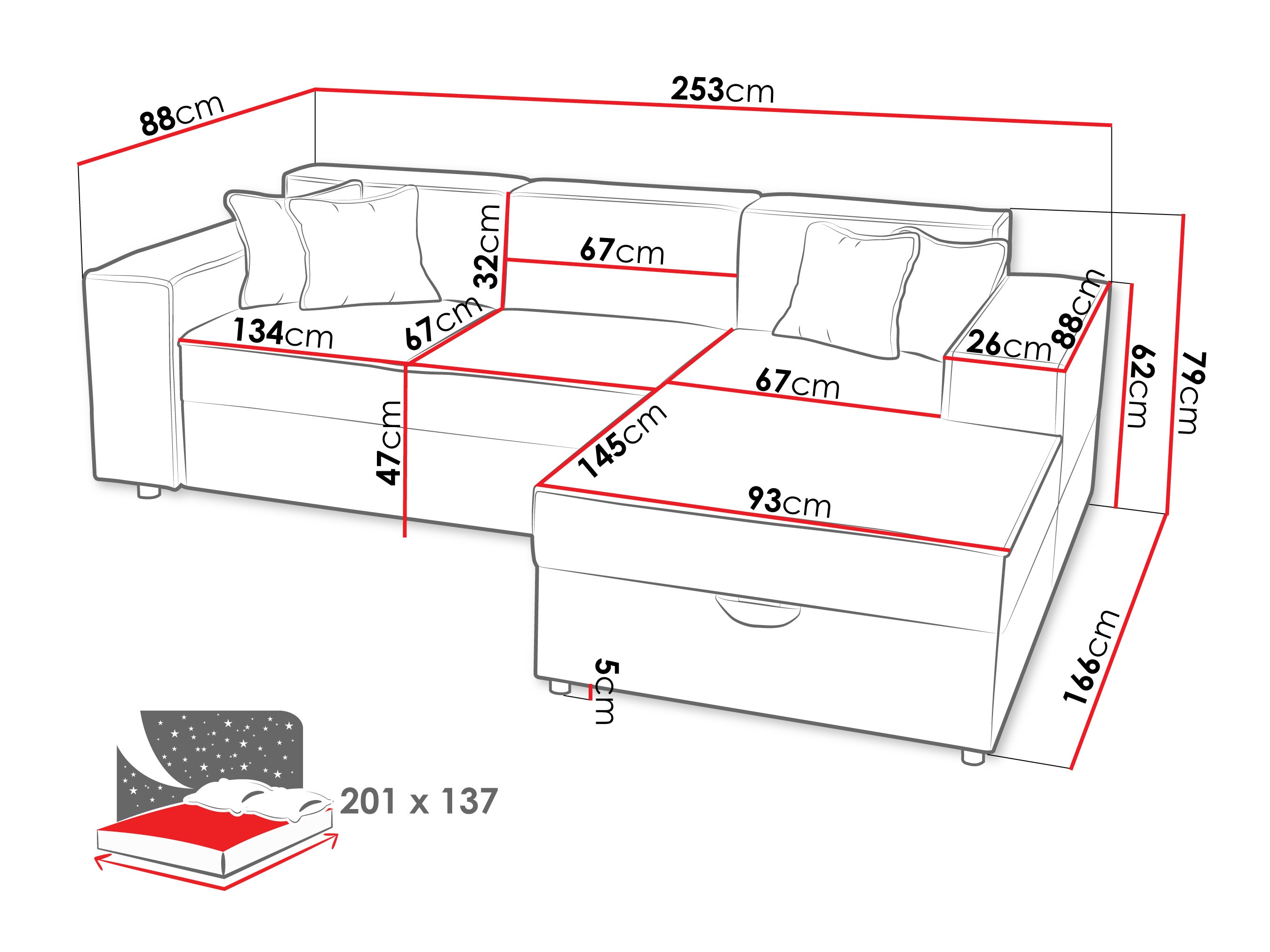 Corner sofa Clovis 116 (Coral 75)