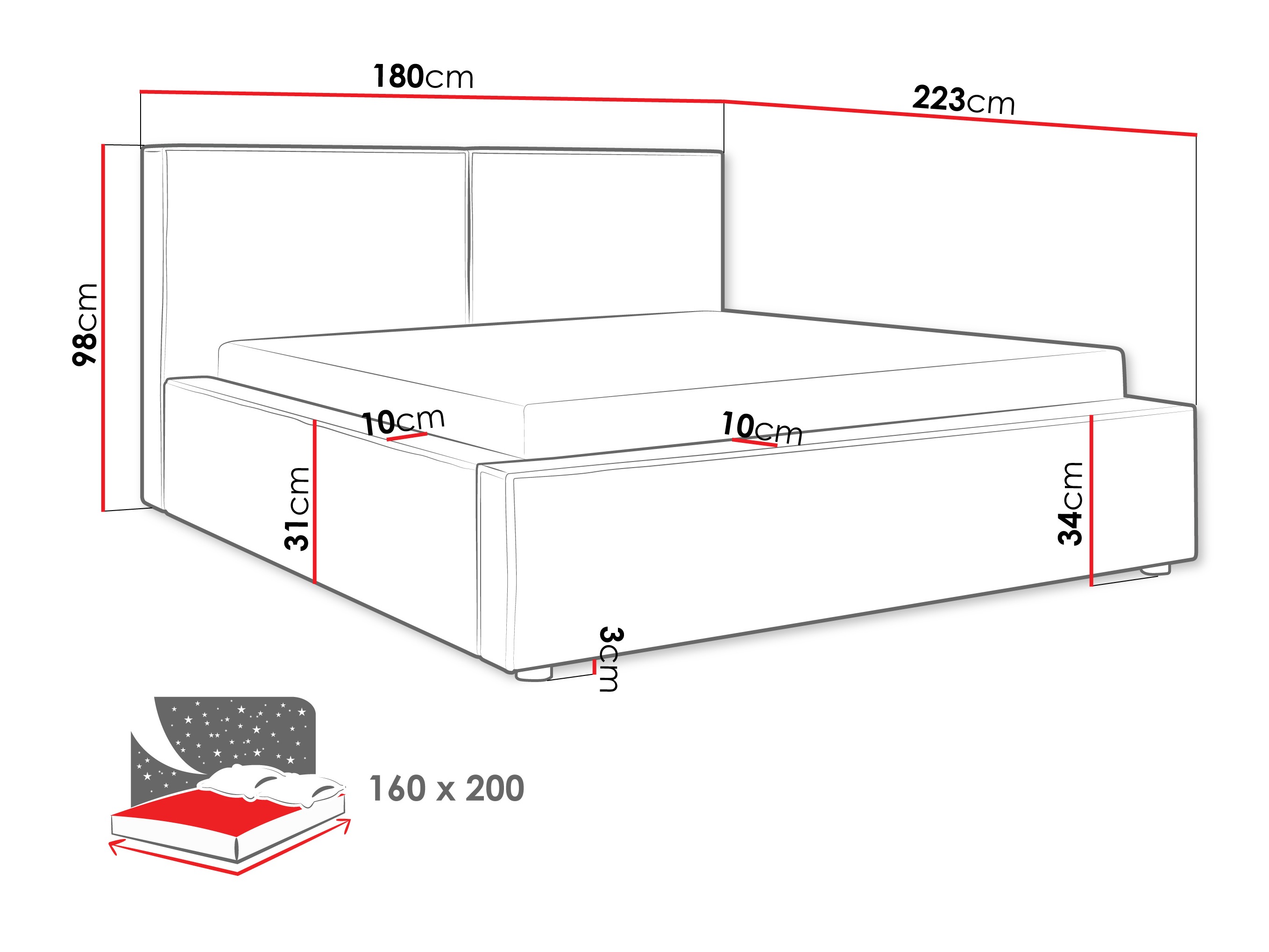 Bed TrendyNest Pelagia (Coral 45)