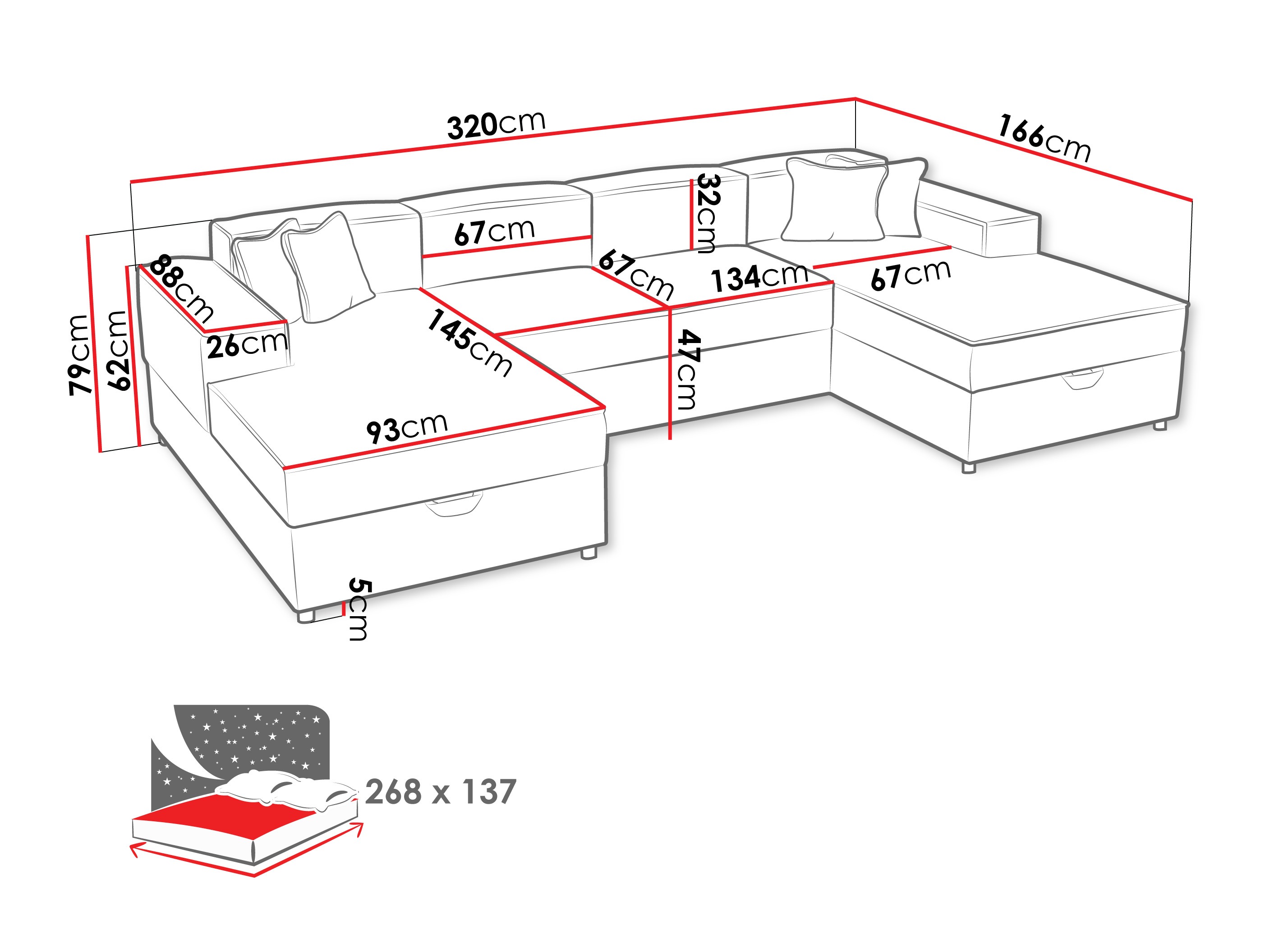 Corner sofa Clovis 115 (Coral 15)