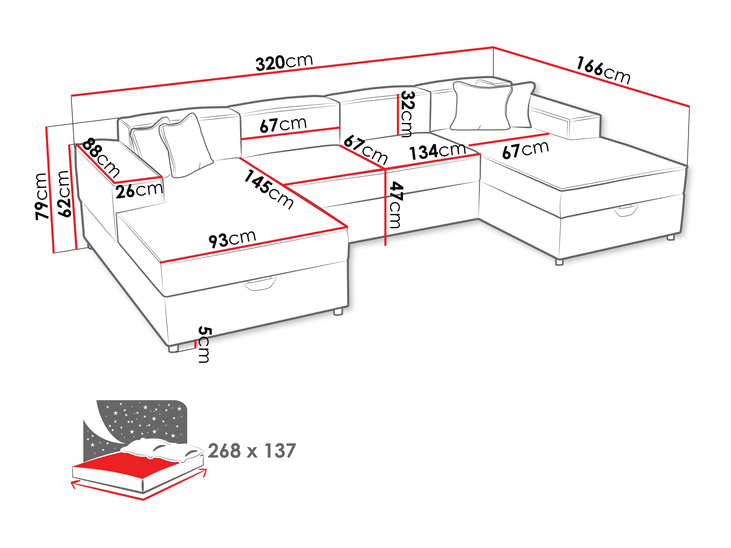 Corner sofa Clovis 115 (Coral 45)