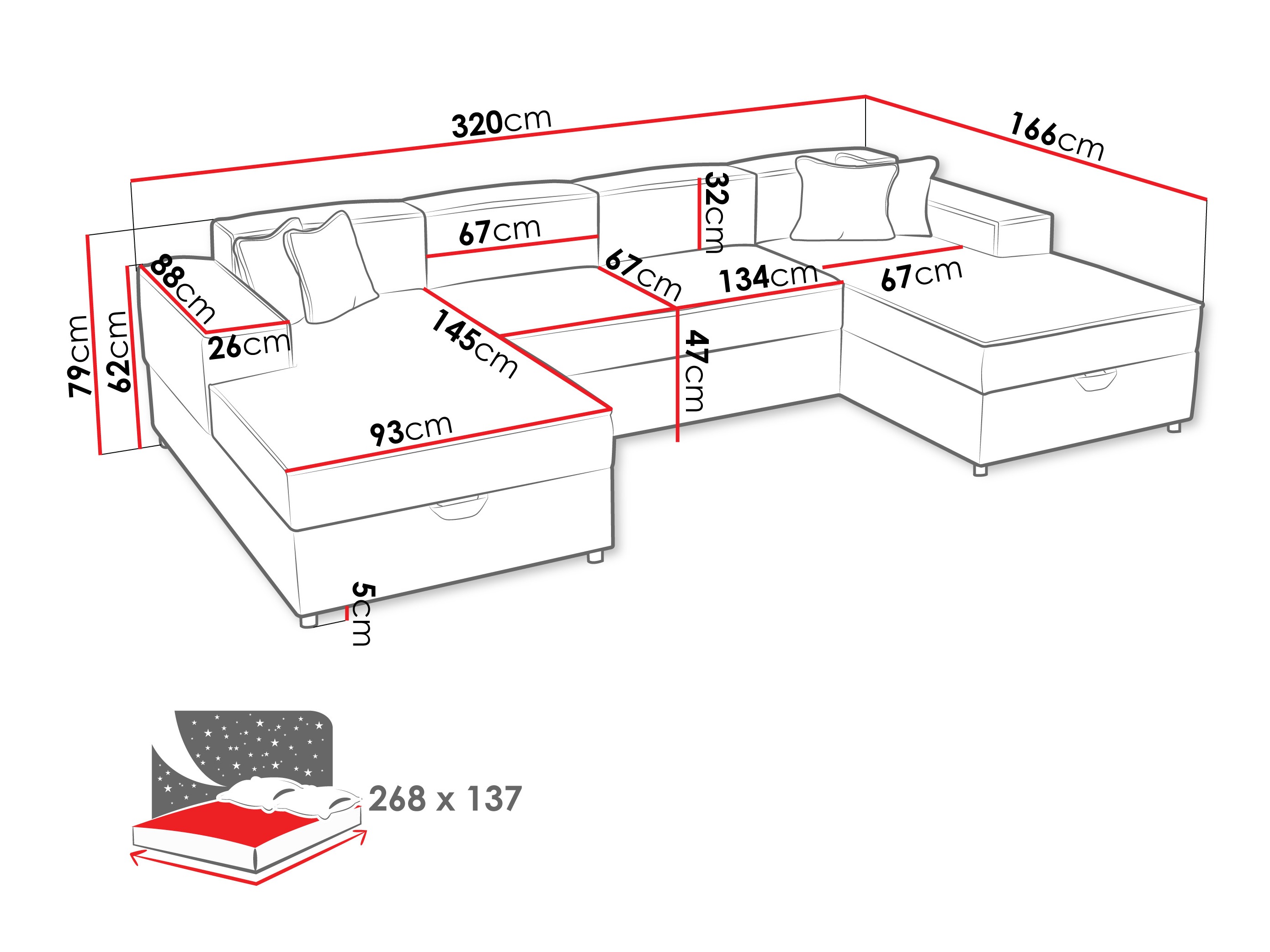 Corner sofa Clovis 115 (Coral 50)