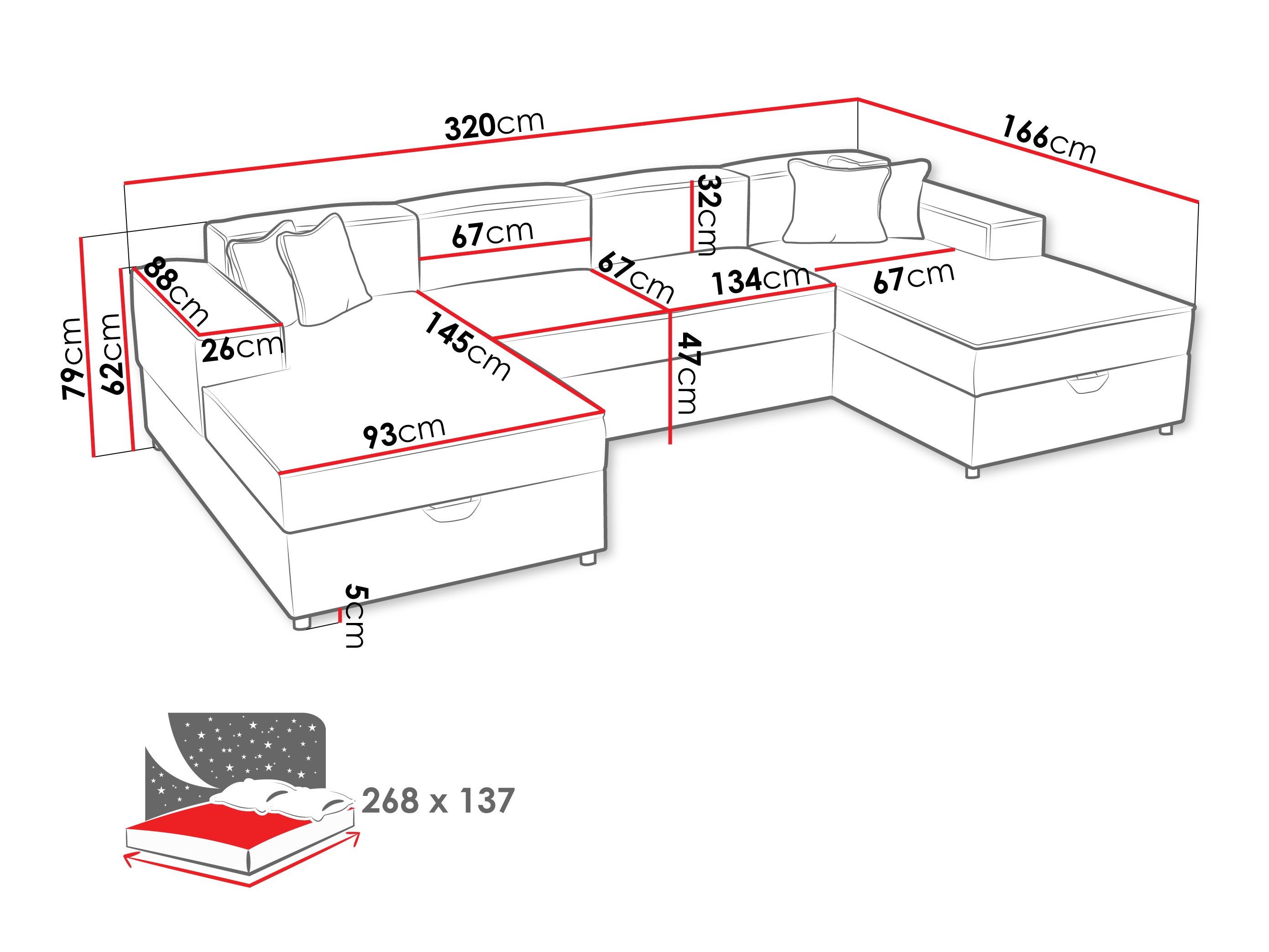 Corner sofa Clovis 115 (Coral 55)