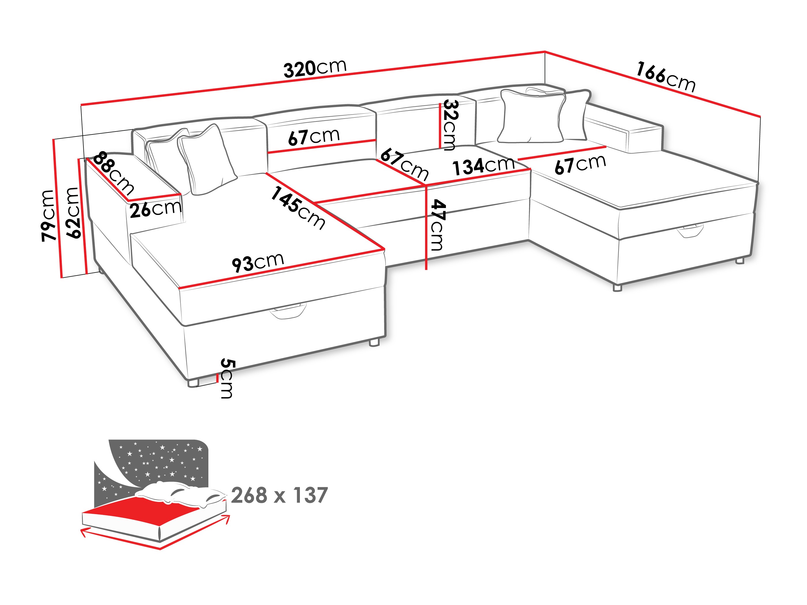 Corner sofa Clovis 115 (Coral 80)