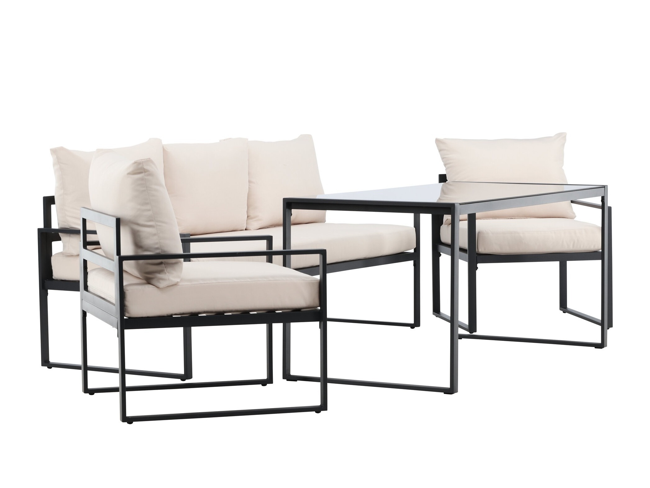 Outdoor furniture set Dallas 4733 (Black + Beige)