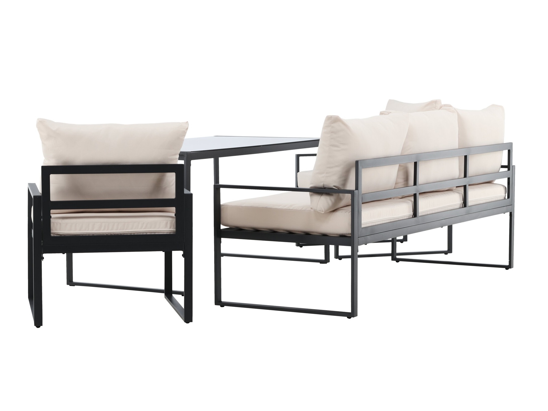 Outdoor furniture set Dallas 4733 (Black + Beige)