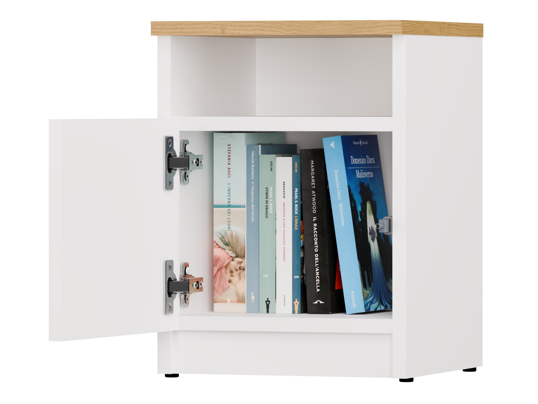 Bedside table Mandeville 305 (White + Artisan oak)
