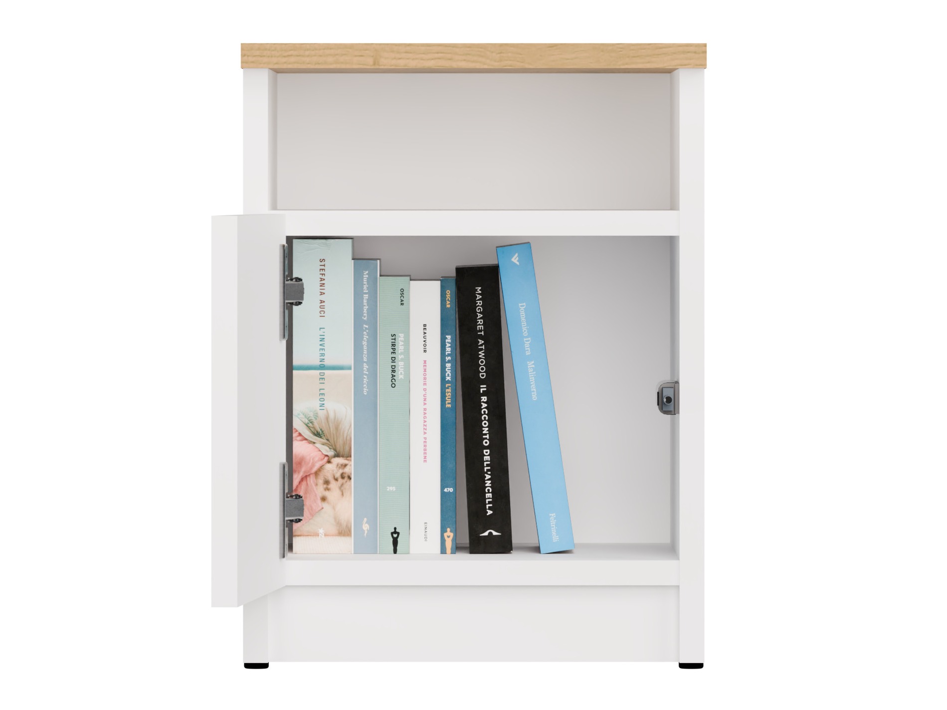 Bedside table Mandeville 305 (White + Artisan oak)
