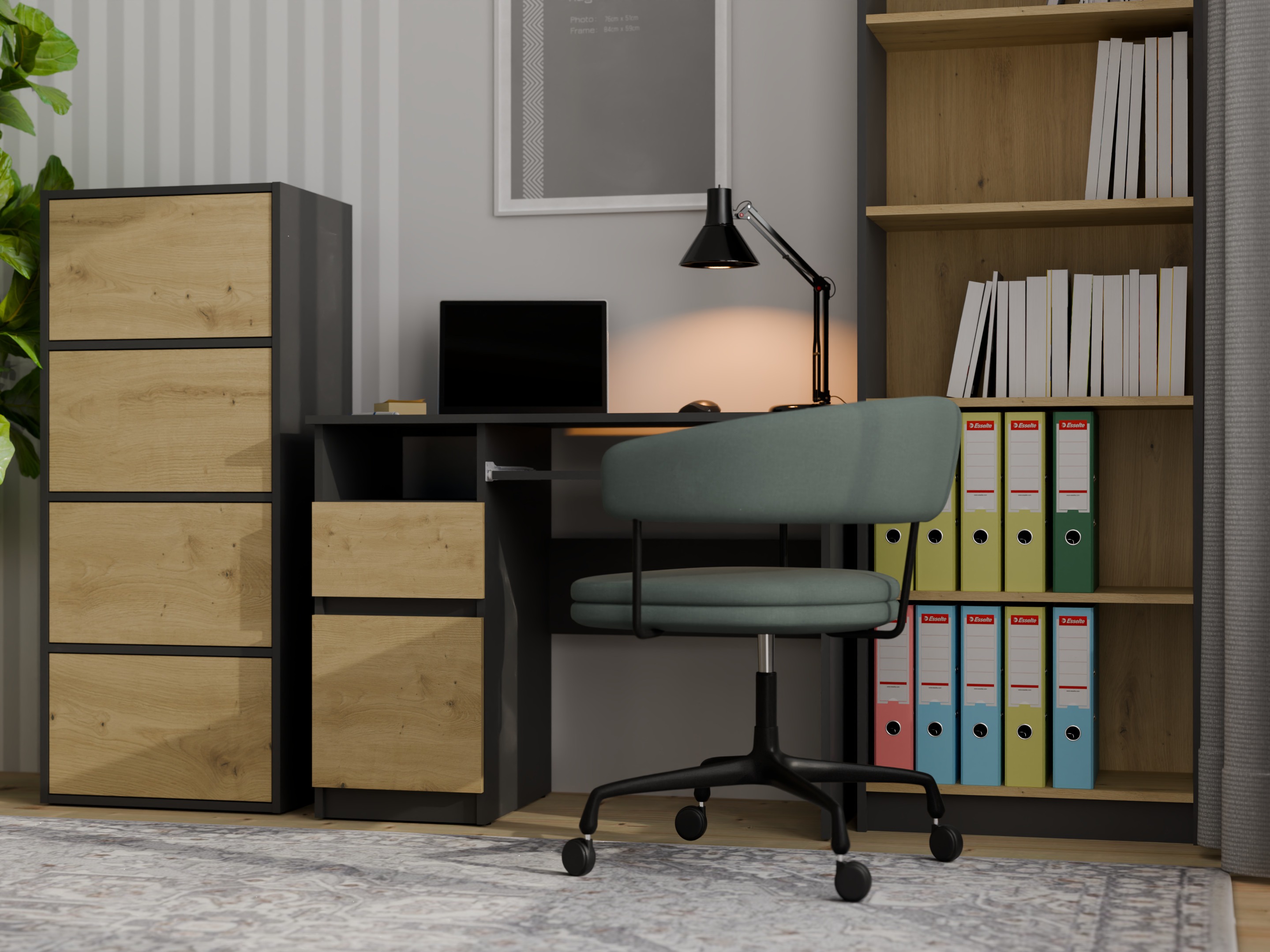 Sideboard Mandeville 298 (Anthracite + Artisan oak)