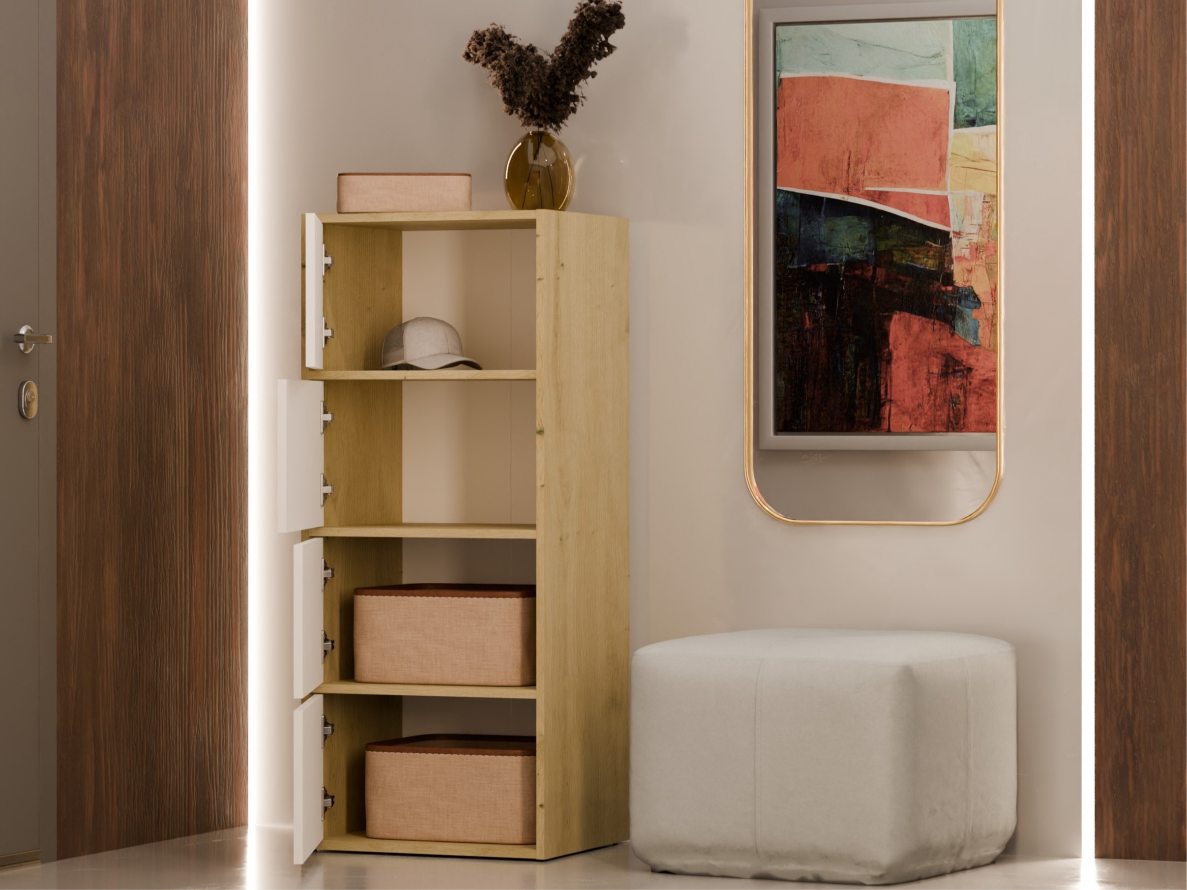 Sideboard Mandeville 298 (White + Artisan oak)