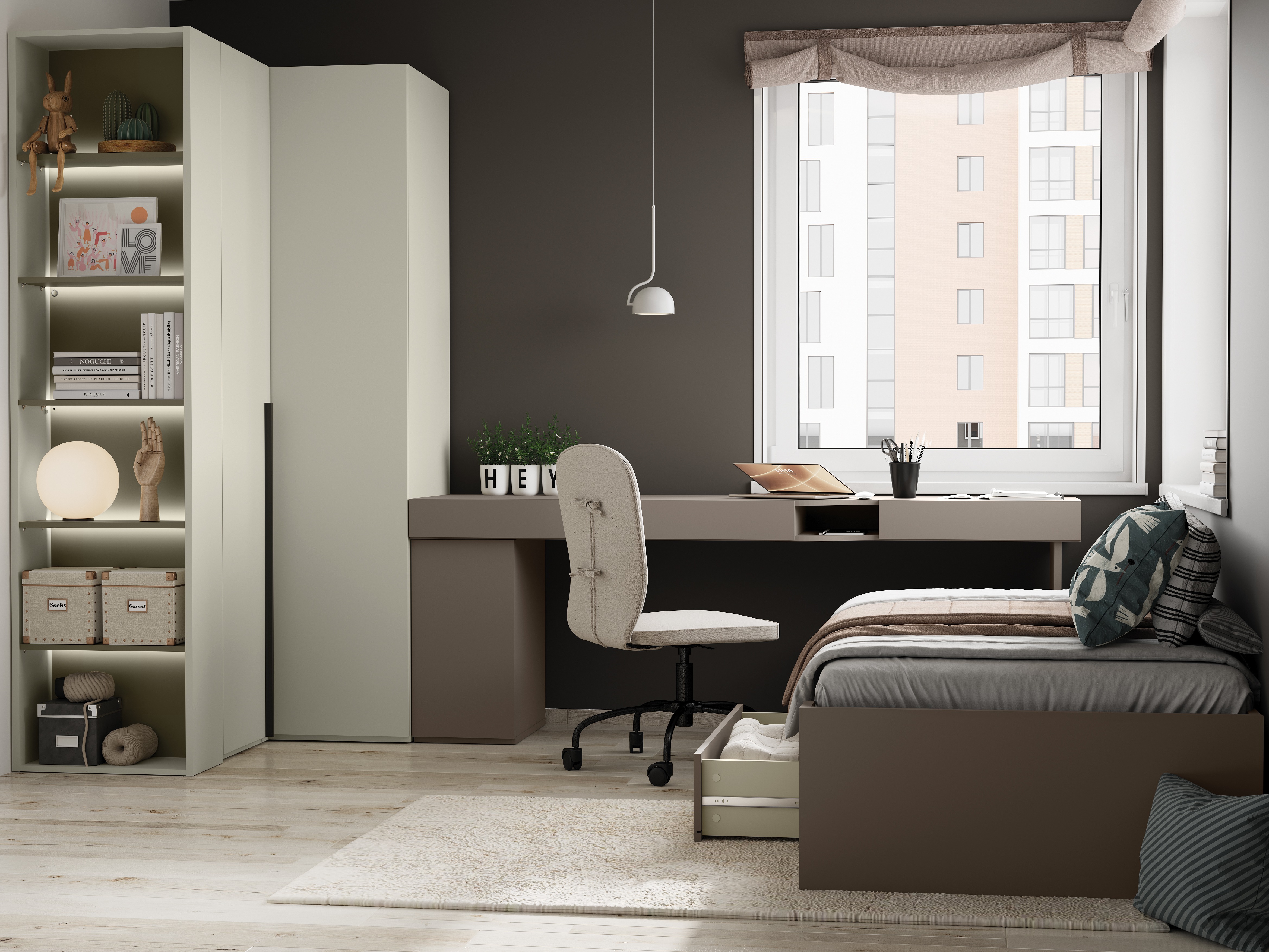 Corner wardrobe Evareve 100