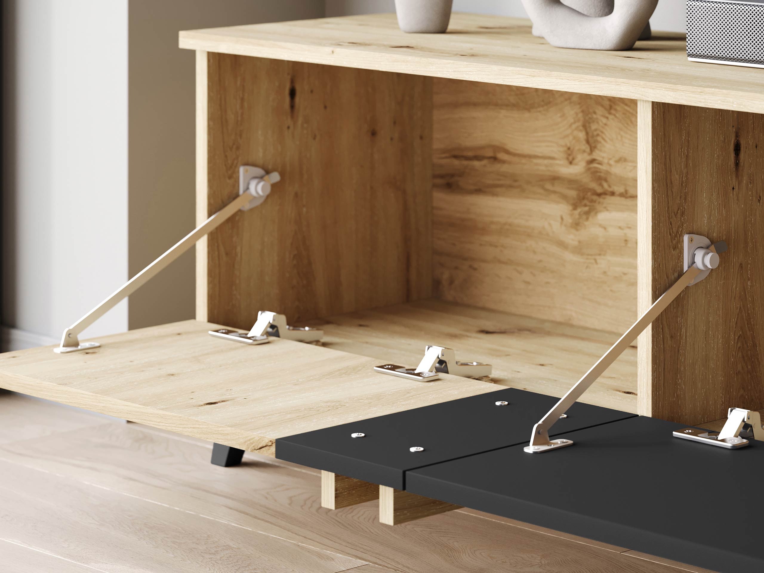 TV stand Facetor (Artisan oak + Graphite)