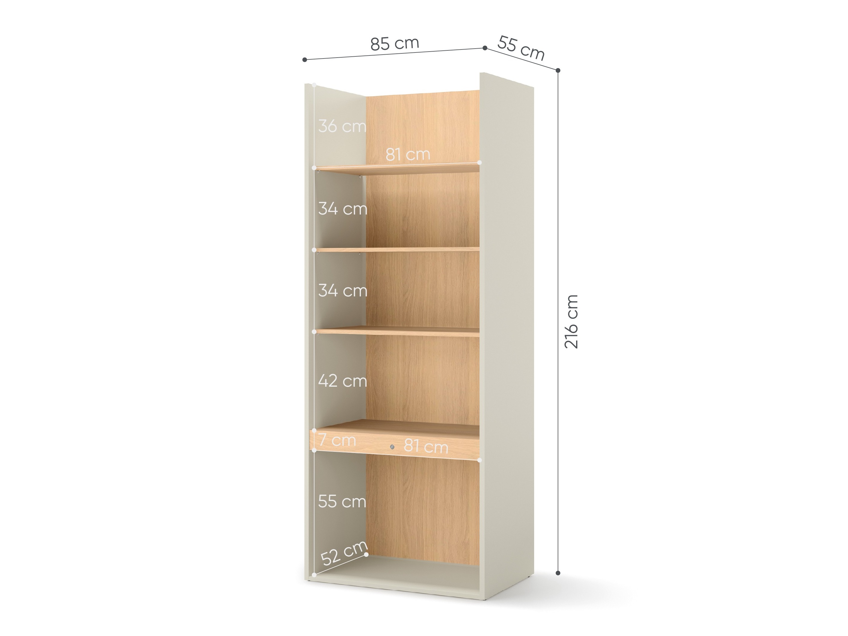Bookcase Evareve 103 (Oak + Light brown)