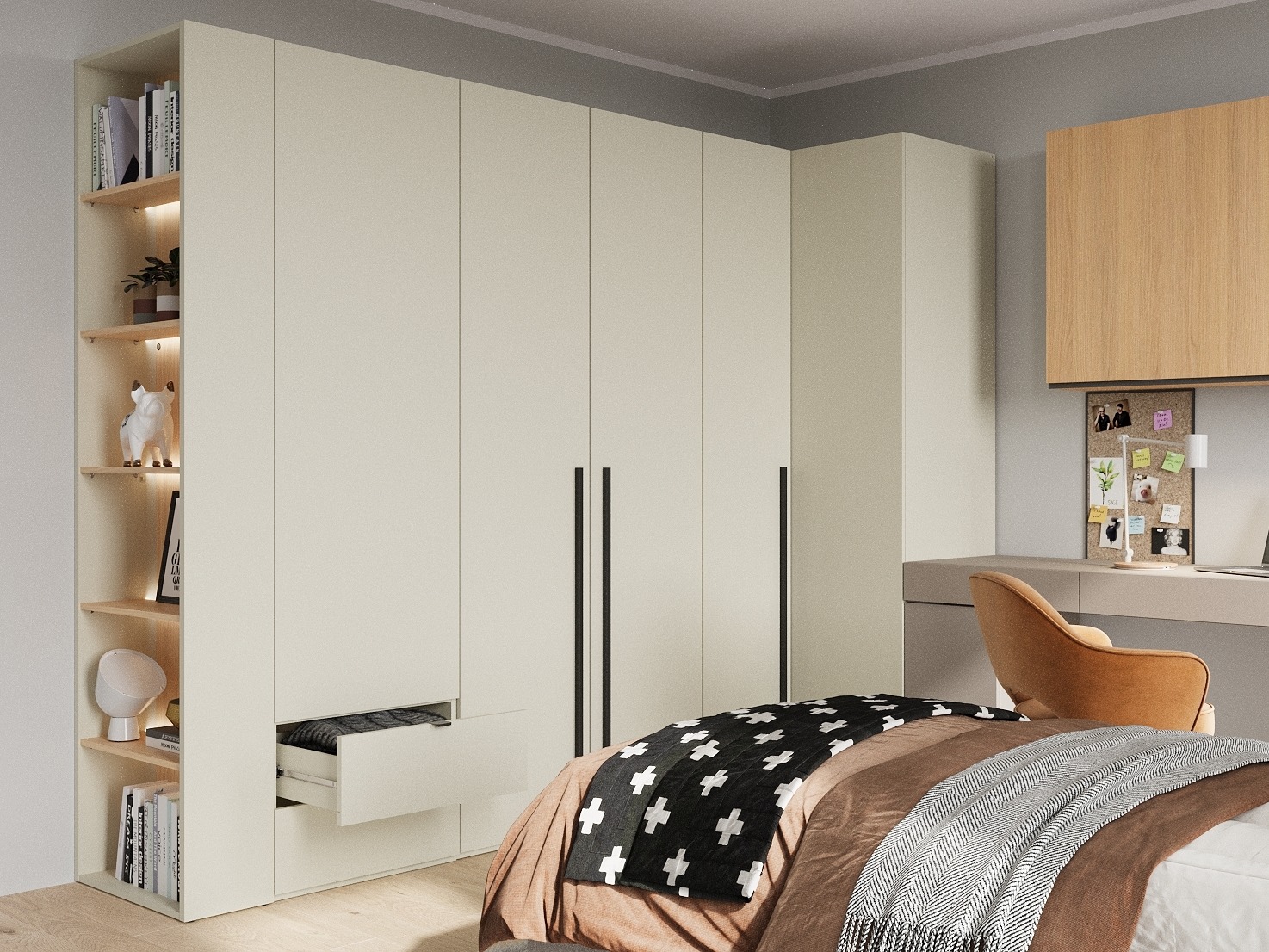 Bookcase Evareve 104 (Oak + Light brown)