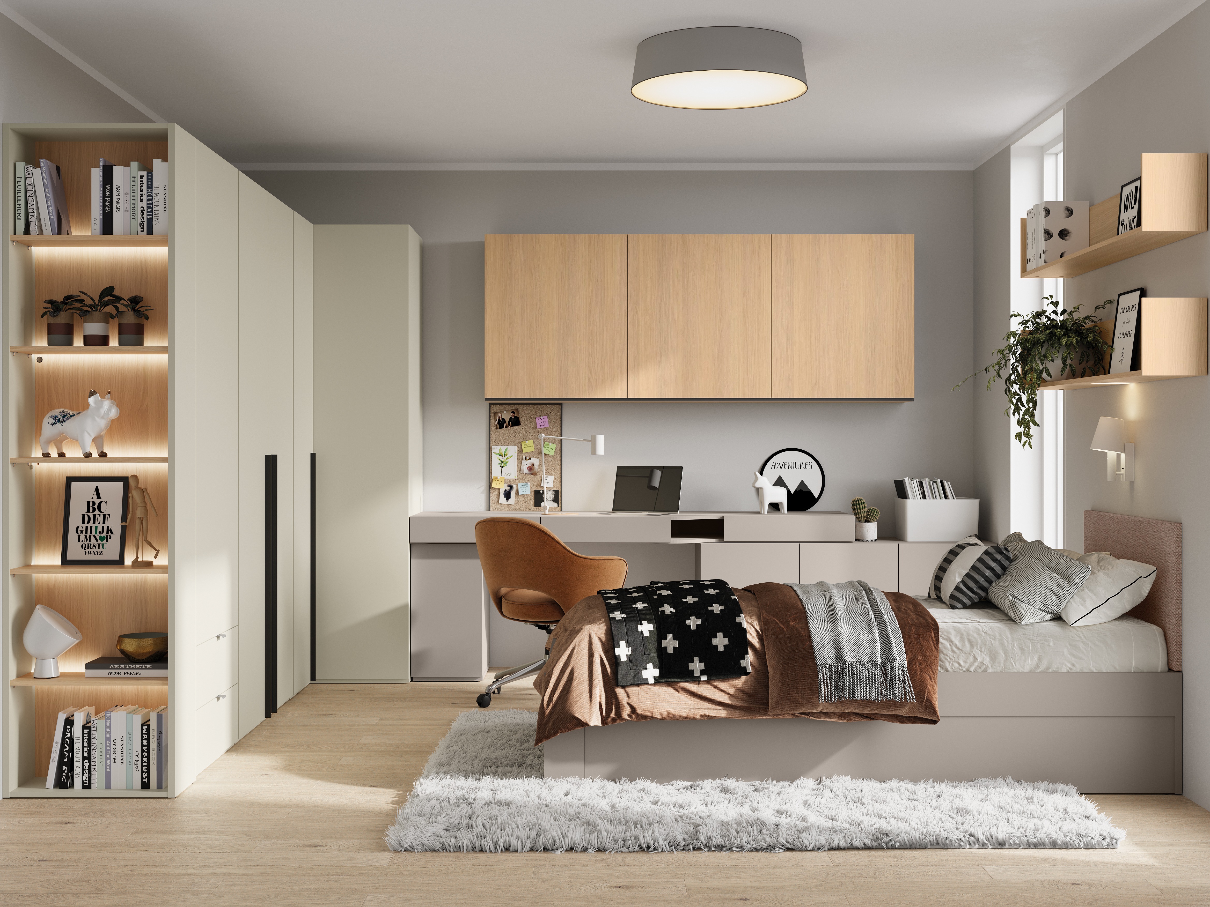 Bookcase Evareve 104 (Oak + Light brown)