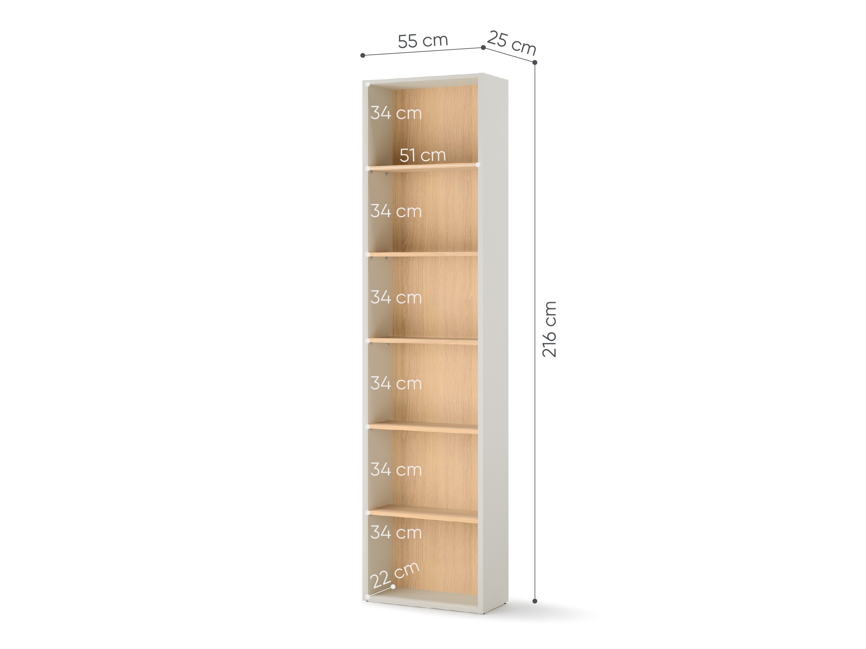 Bookcase Evareve 104 (Oak + Light brown)