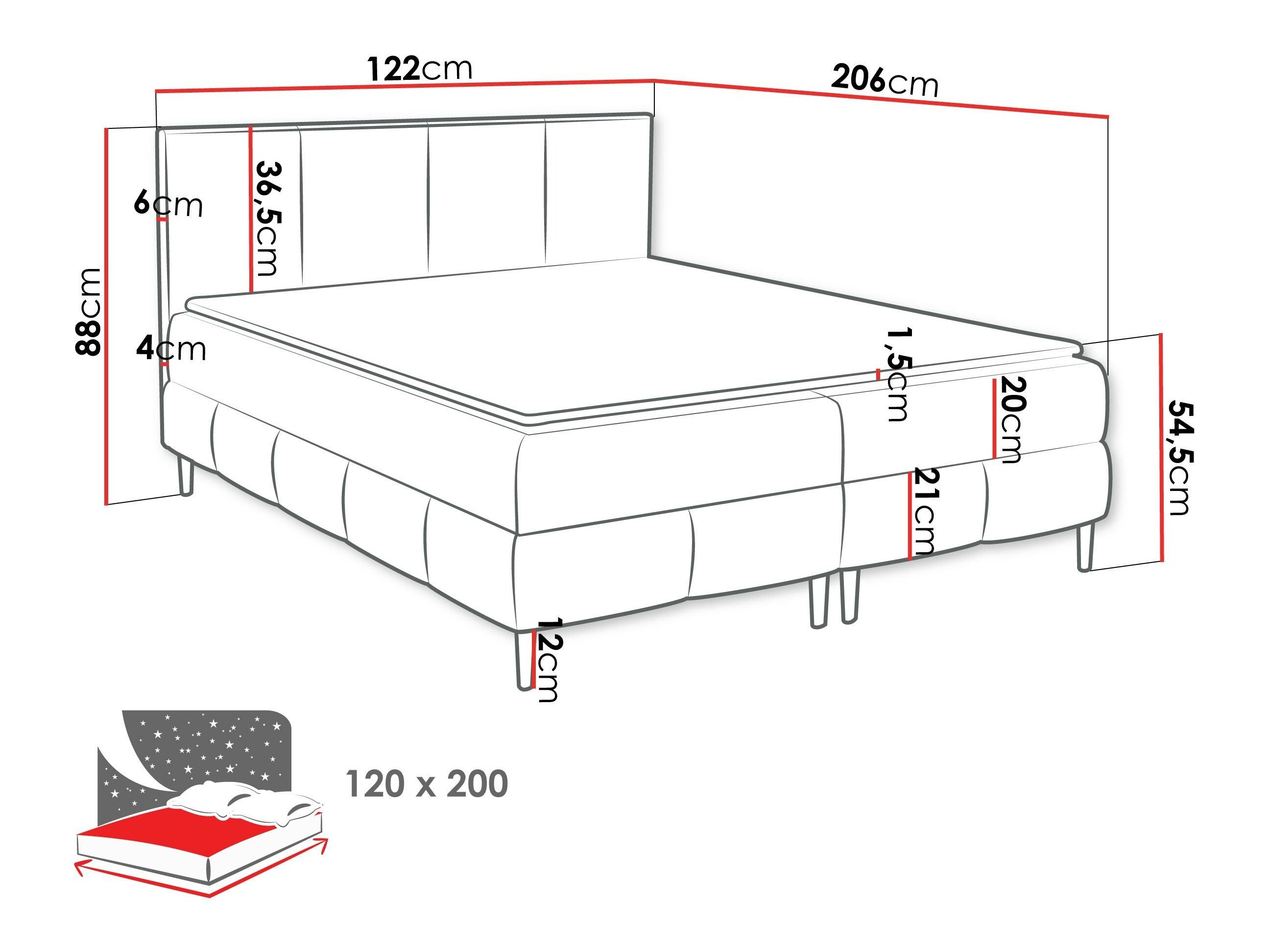 Continental bed Rivus I (Coral 60)