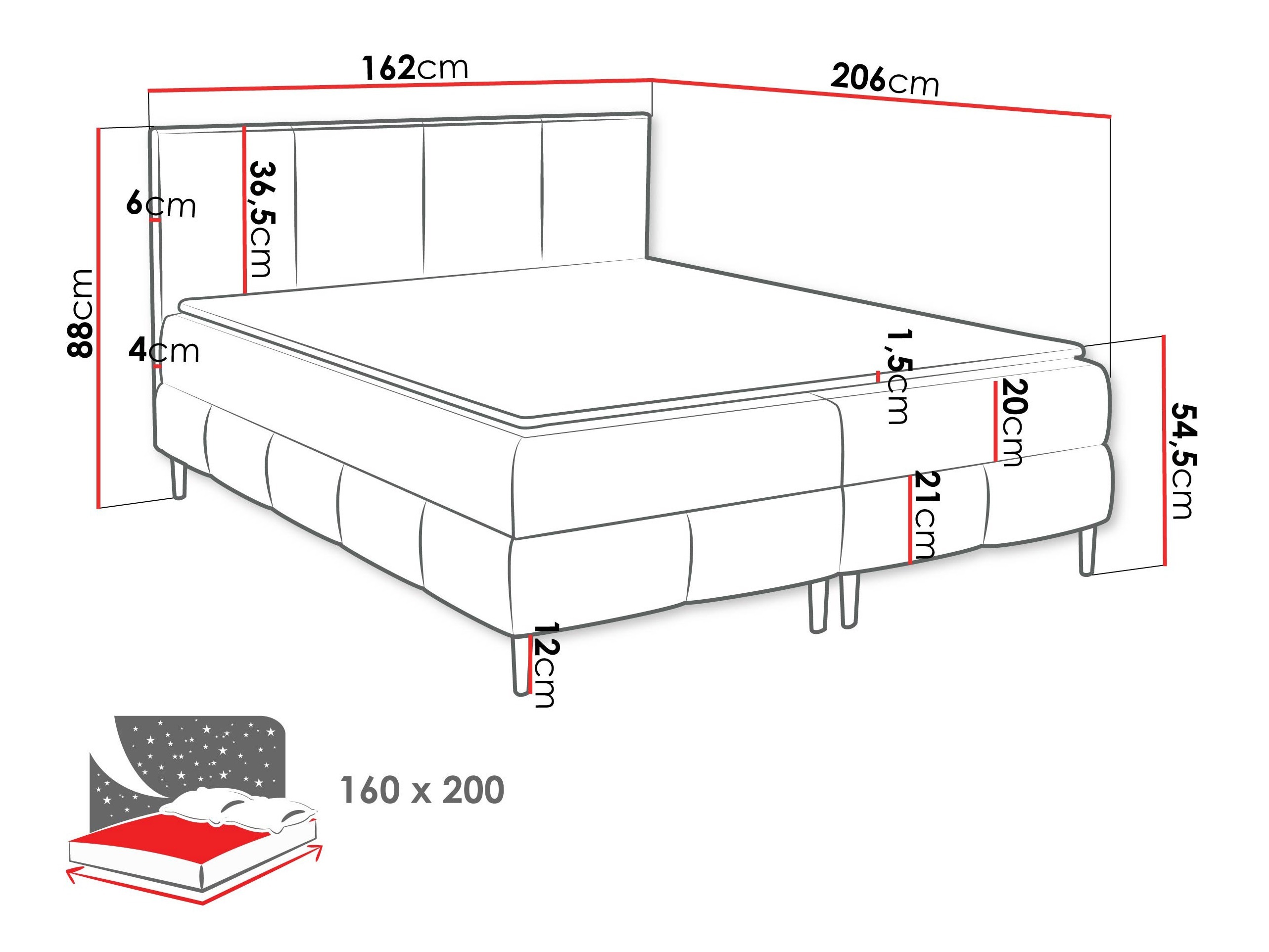 Continental bed Rivus I (Coral 60)