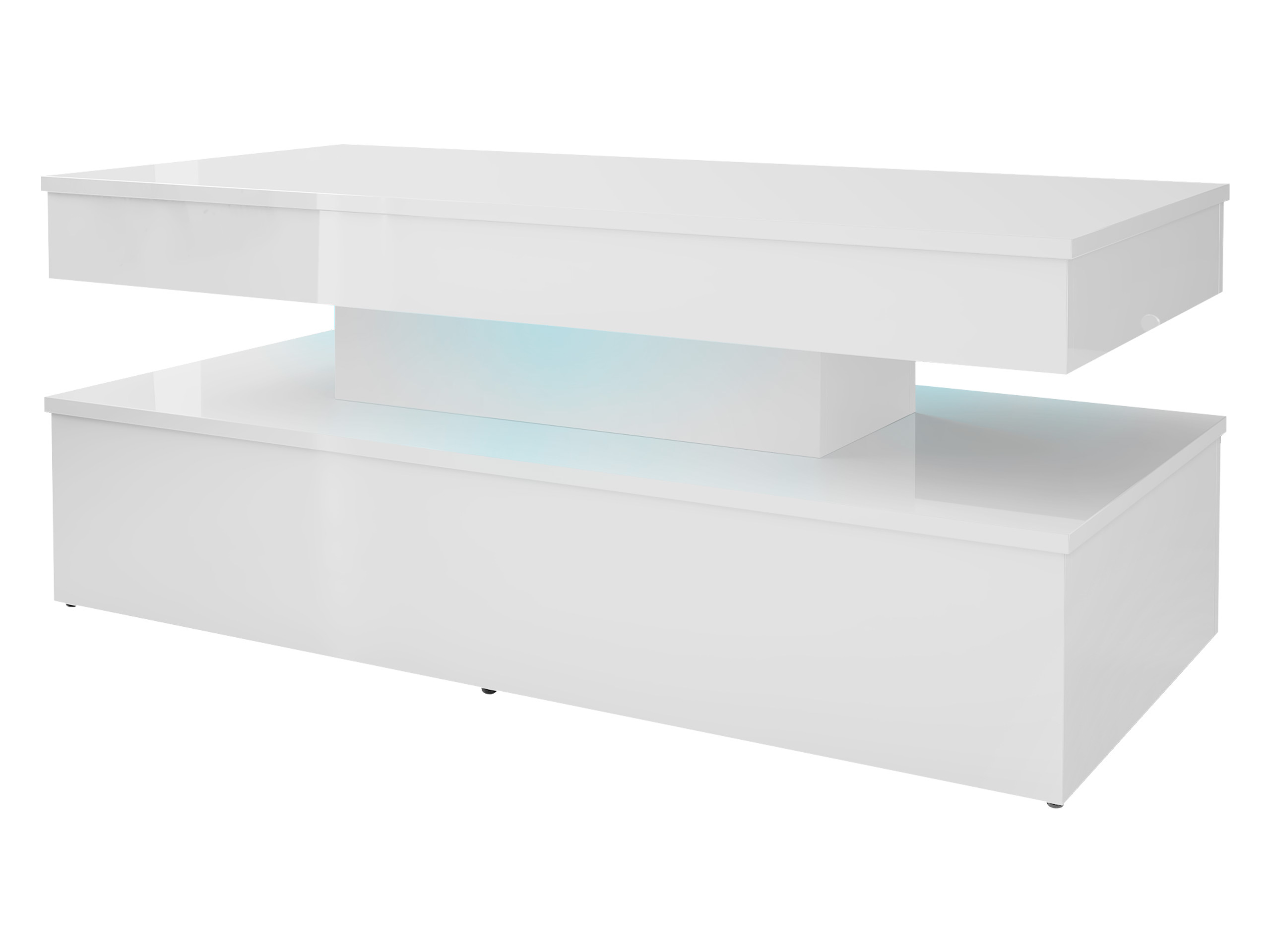 Coffee table Monfero (White + Glossy white)