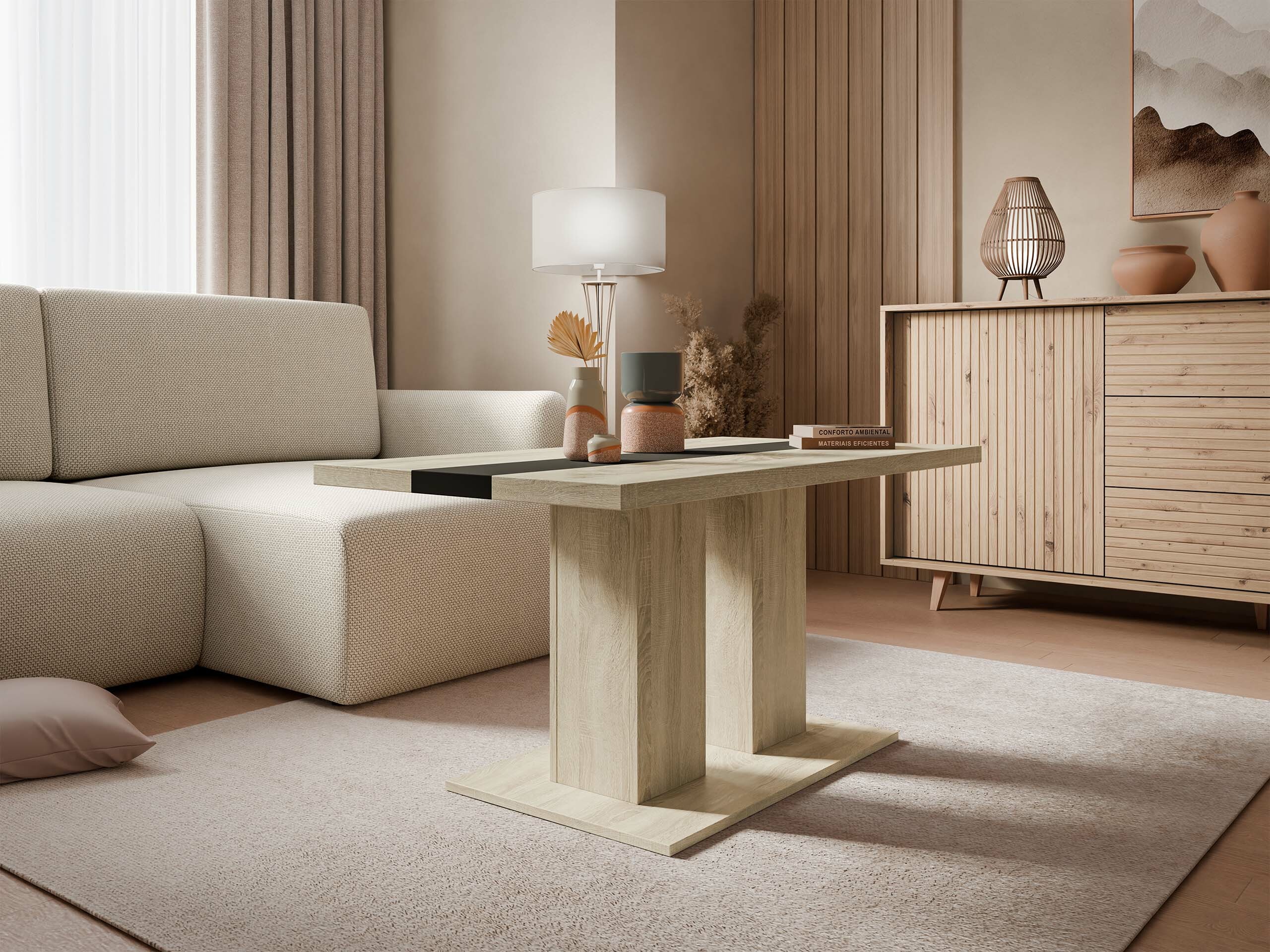 Coffee table Tucson 147 (Sonoma oak + Black)