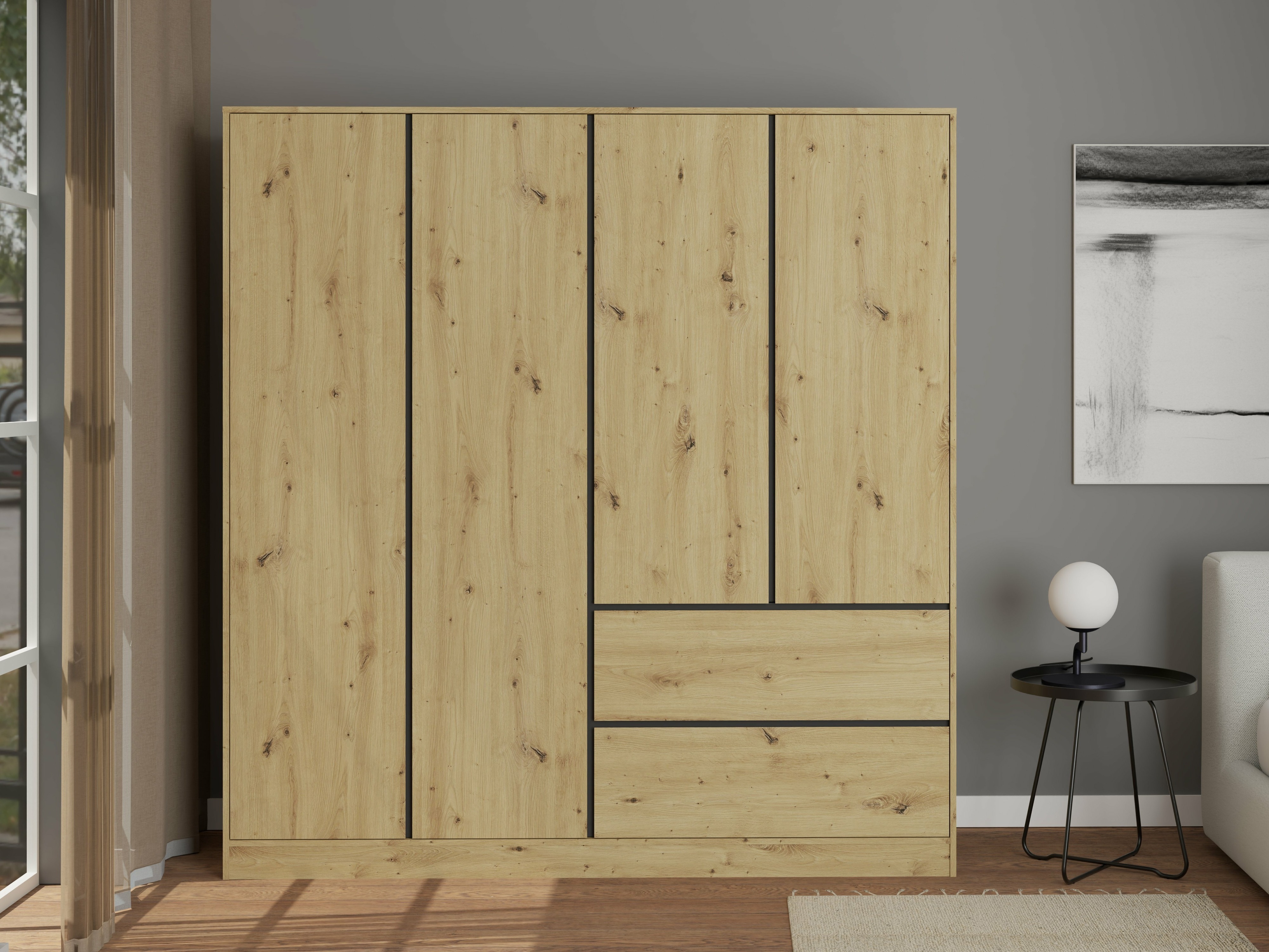 Wardrobe Mervese 104 (Artisan oak)